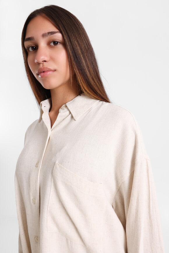 Chemise oversize en lin - Beige clair