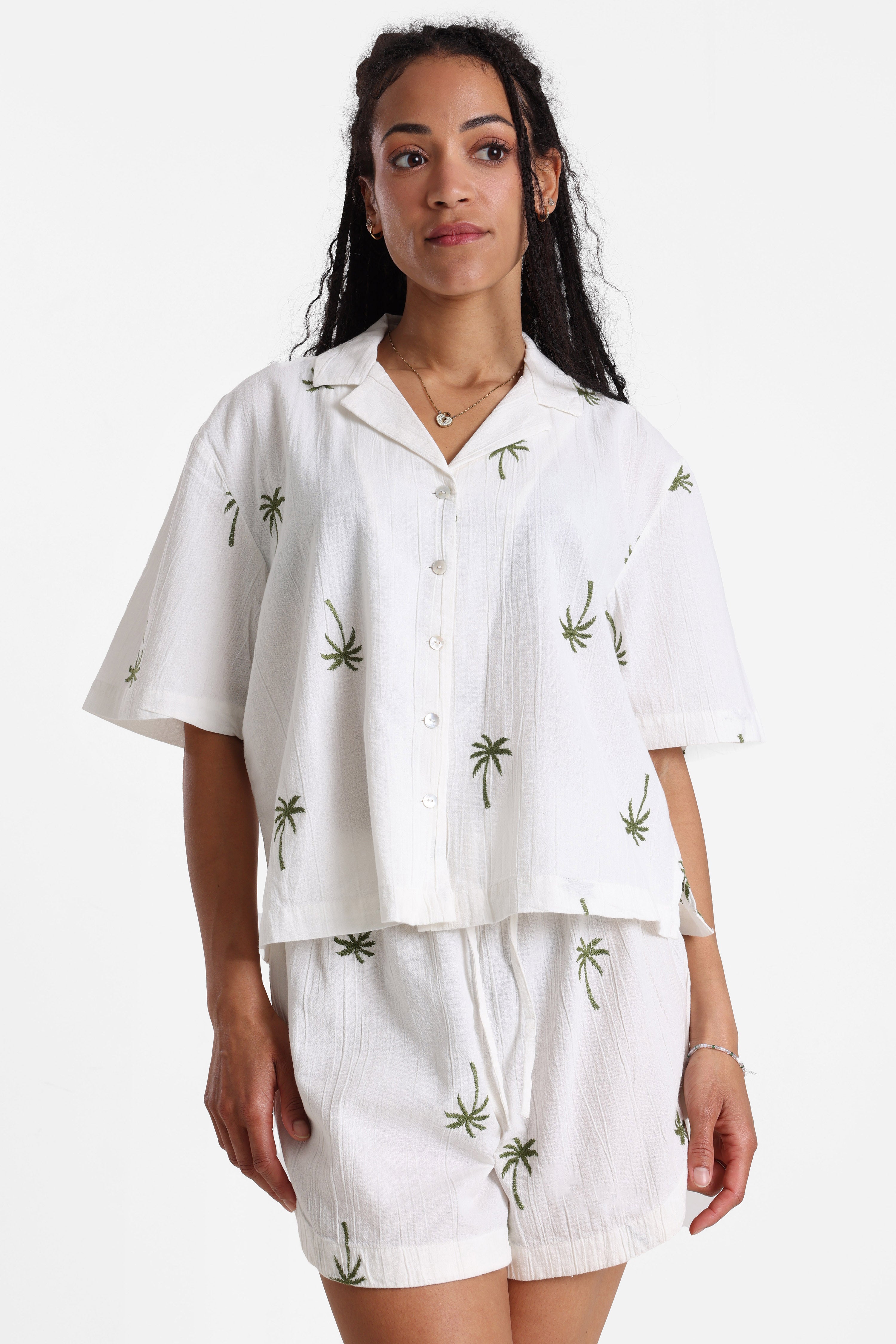 Camicia in tessuto strutturato - Cloud Dancer