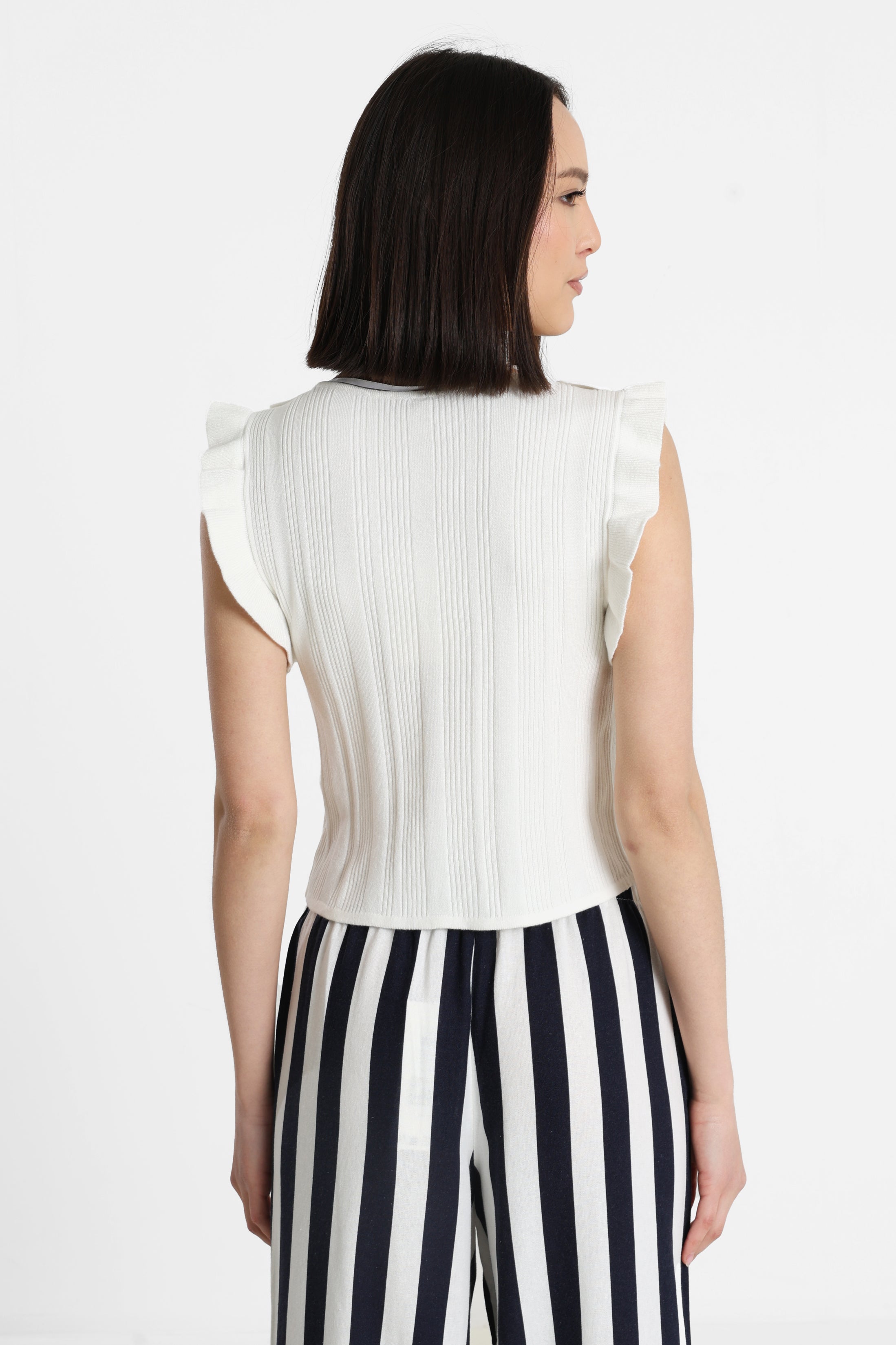 ONLMARTINE top court en tricot côtelé - Cloud Dancer