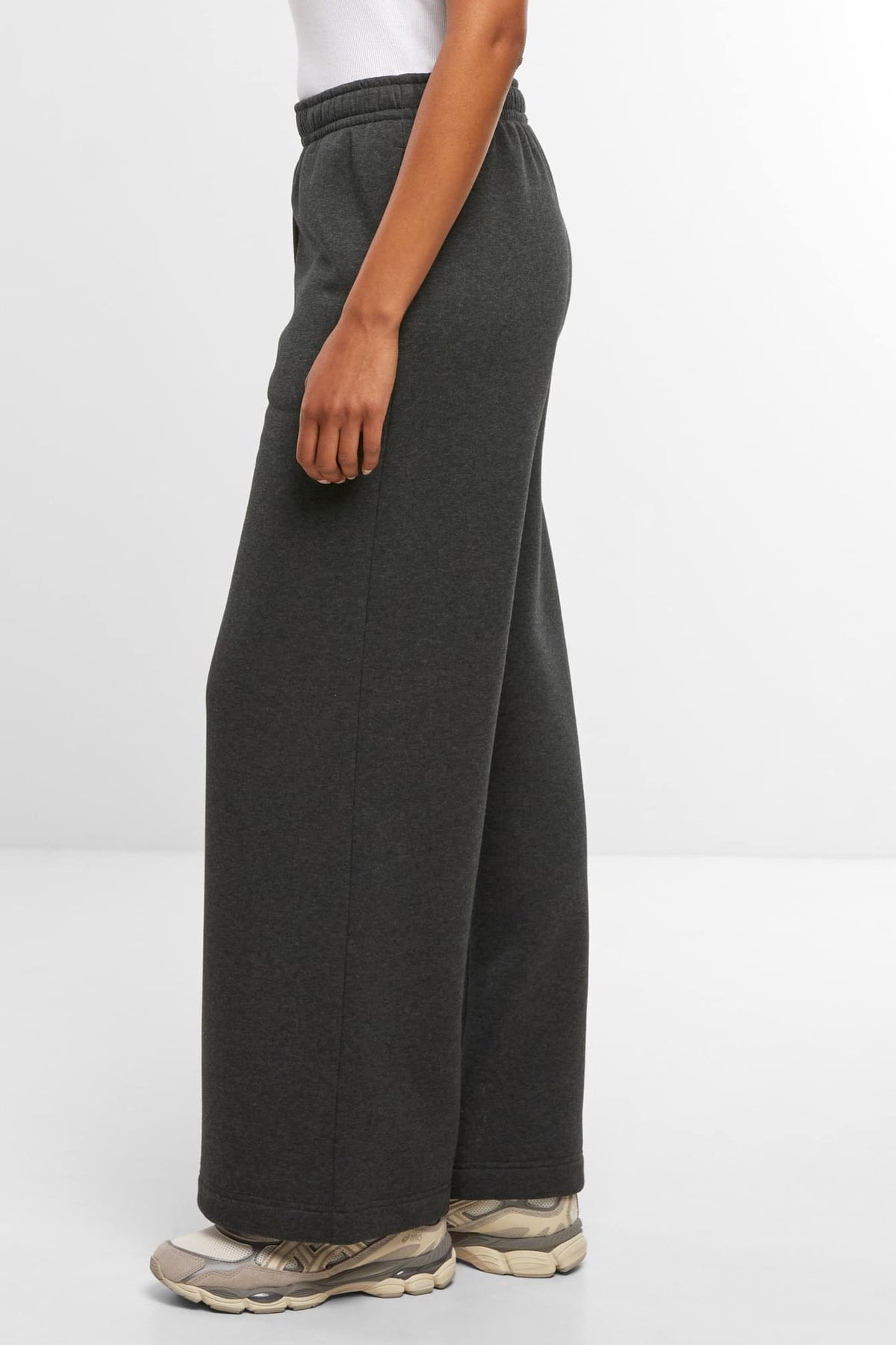 Fluffy Wide Leg Sweathose - Charcoal