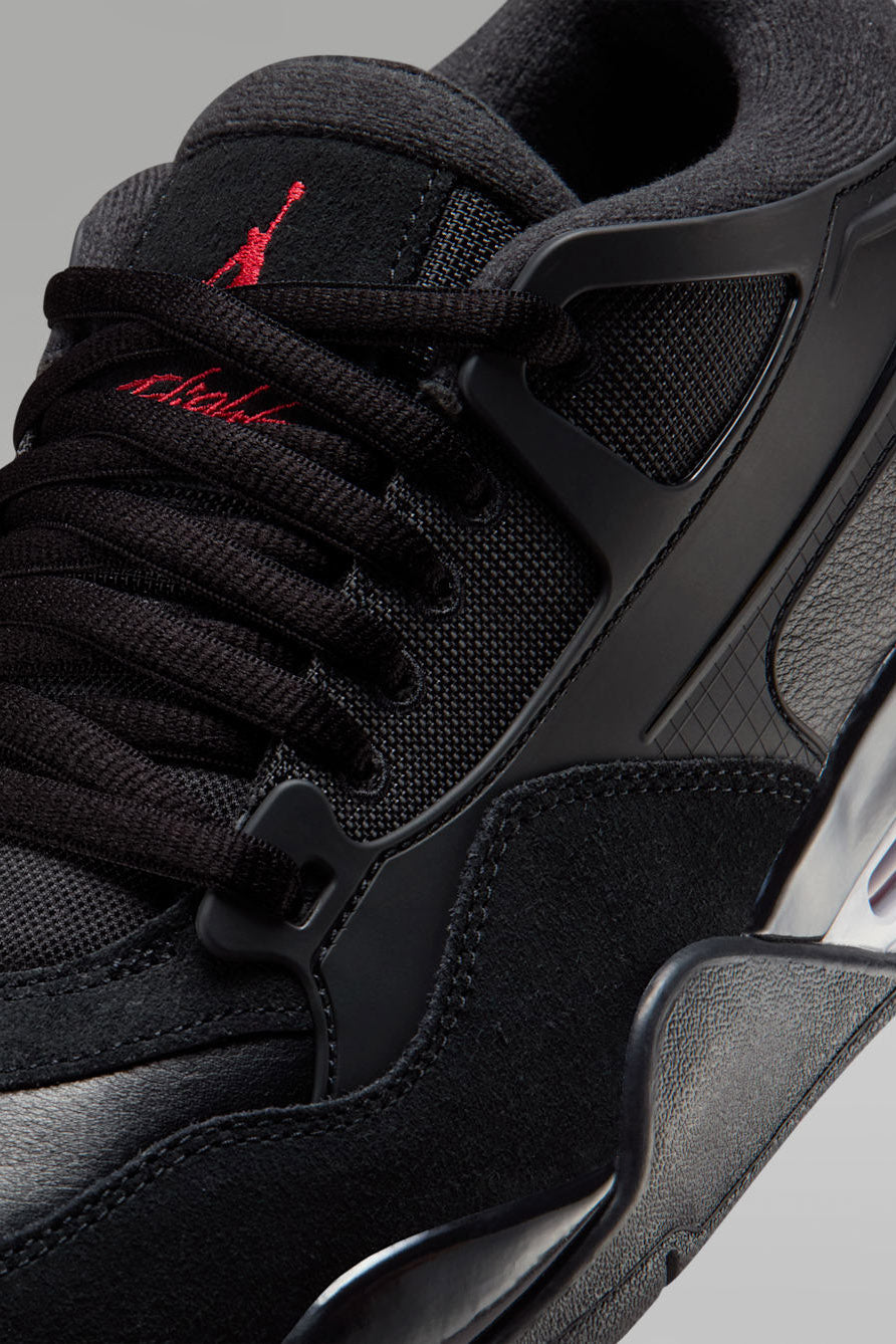 Air Jordan 4 RM Sneaker - Black + White + Varsity Red