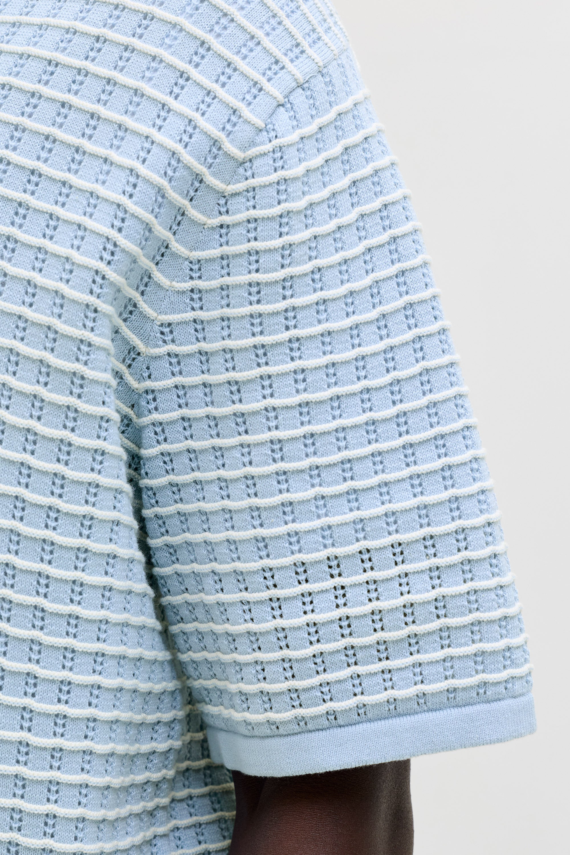 JORNANTUCKET Strick T-Shirt - Cashmere Blue + Sea Salt