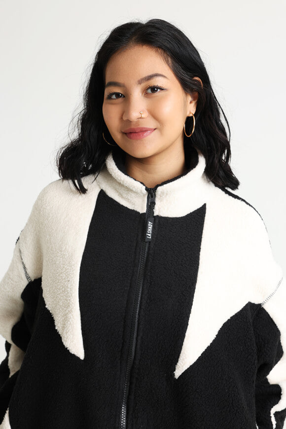 Teddy Jacke - Schwarz + Offwhite
