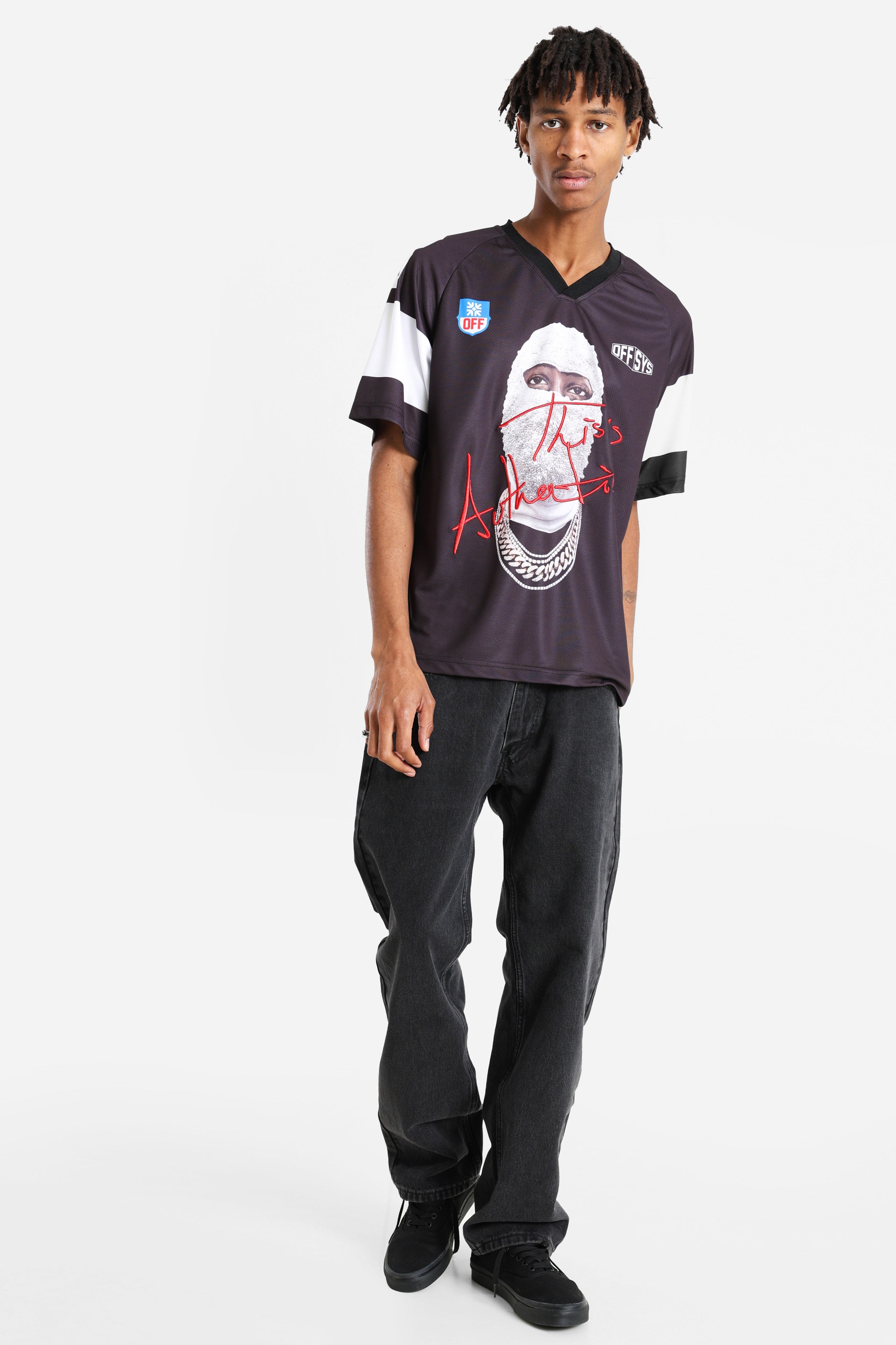 T-shirt in mesh - Black + White