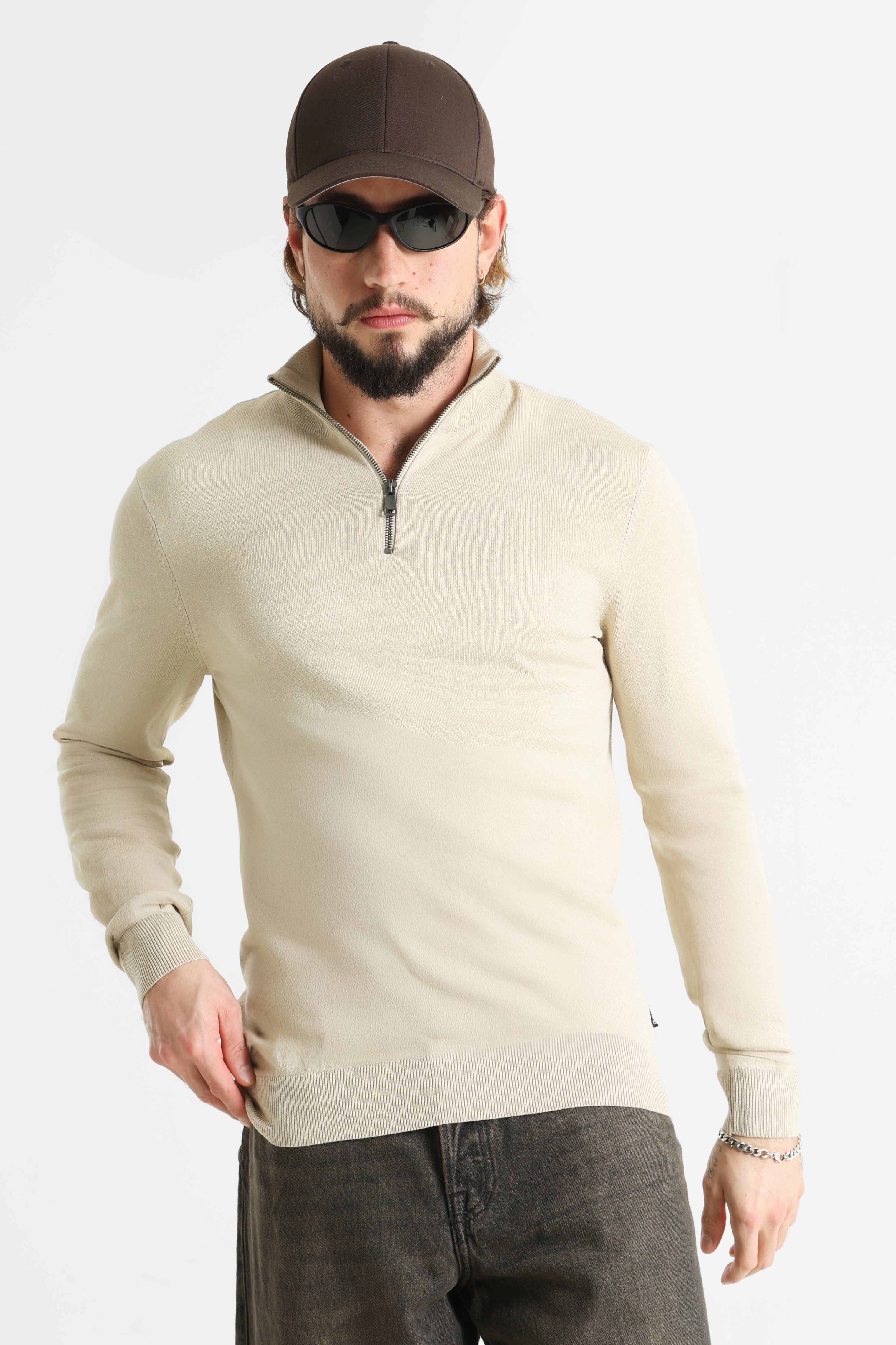 Pull en maille fine BHDAN - Plaza Taupe