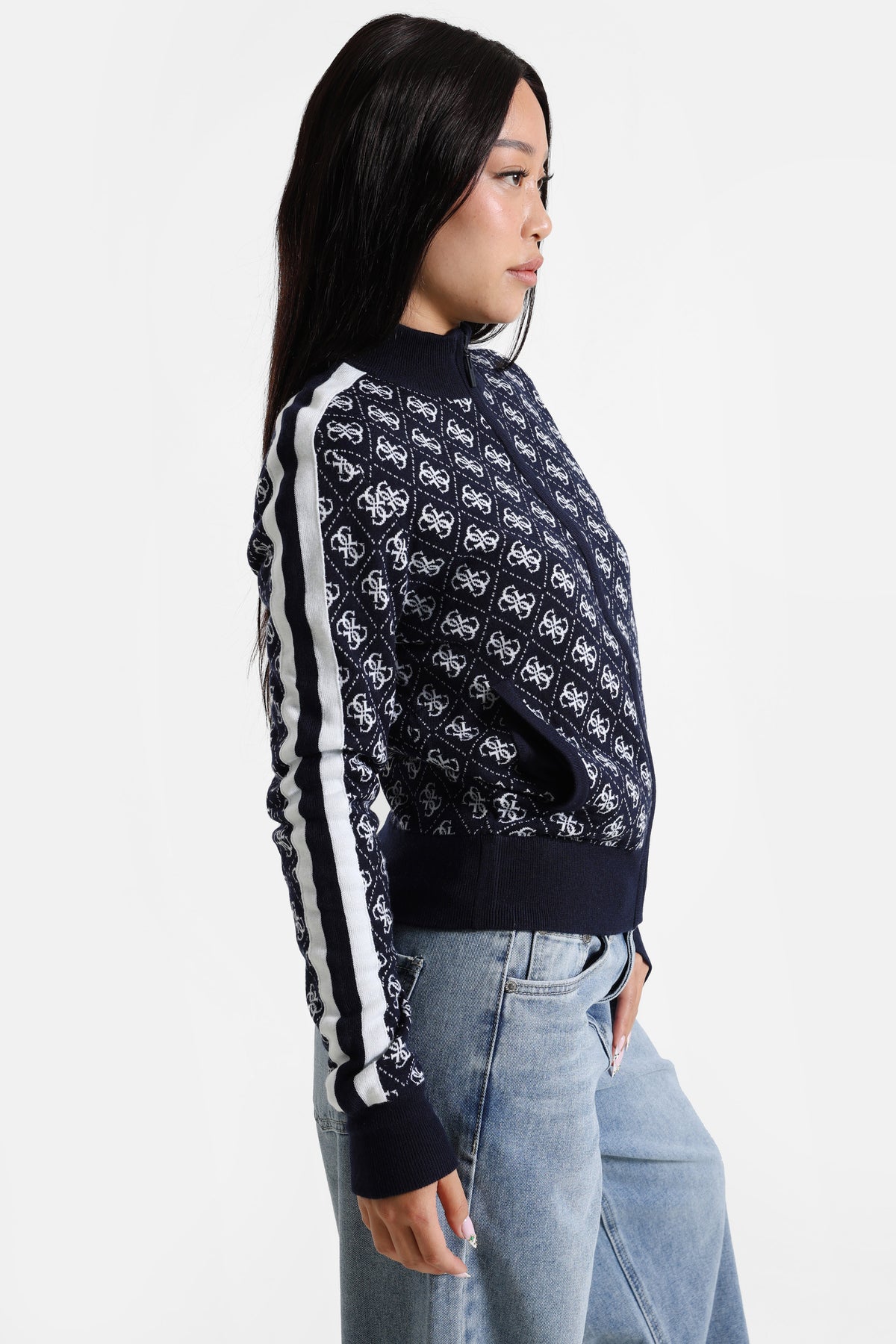 Giacca in maglia - Dark Navy + White