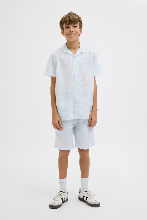 Shorts aus Seersucker - Cashmere Blue