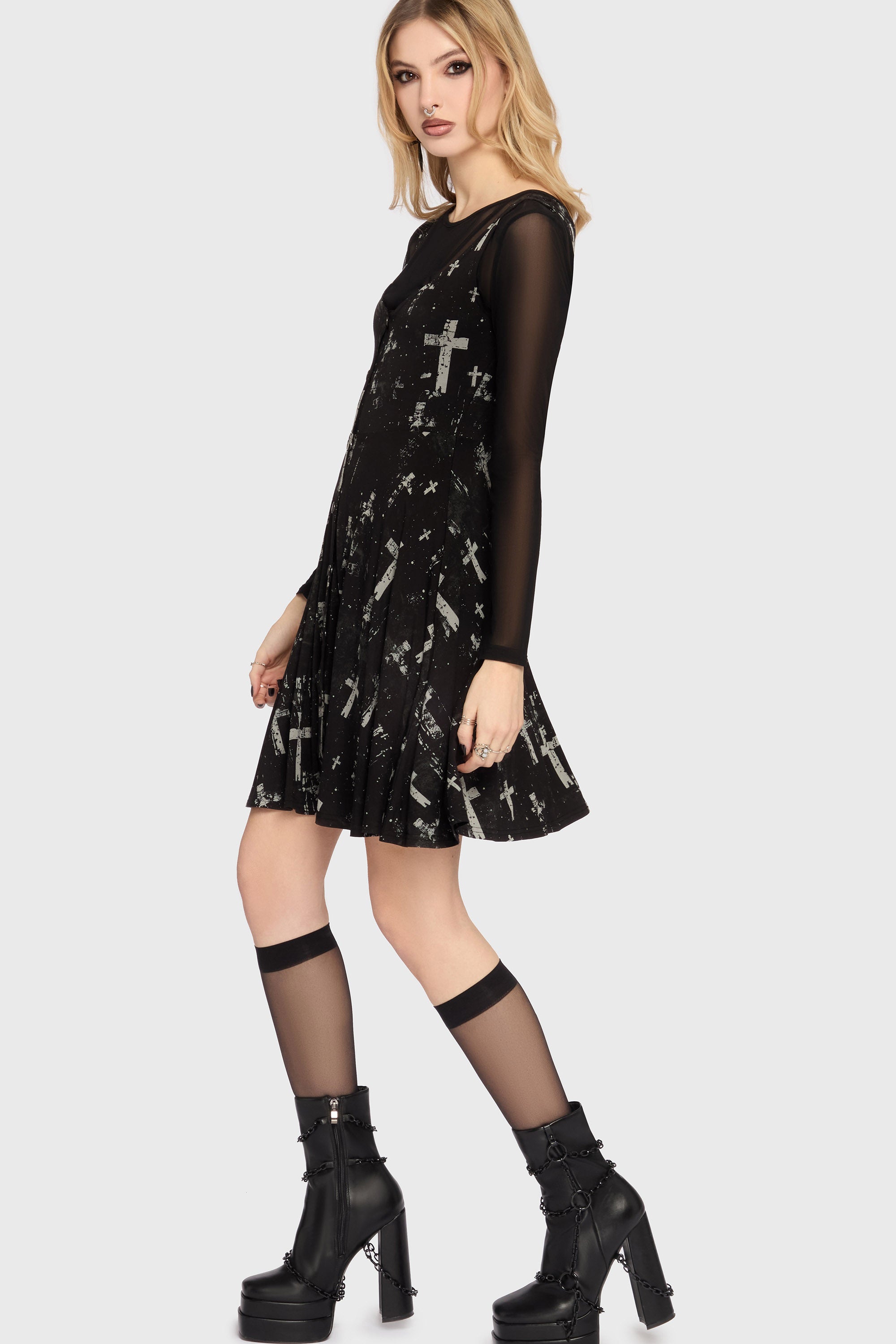 Tenebris Minikleid - Black + Grey