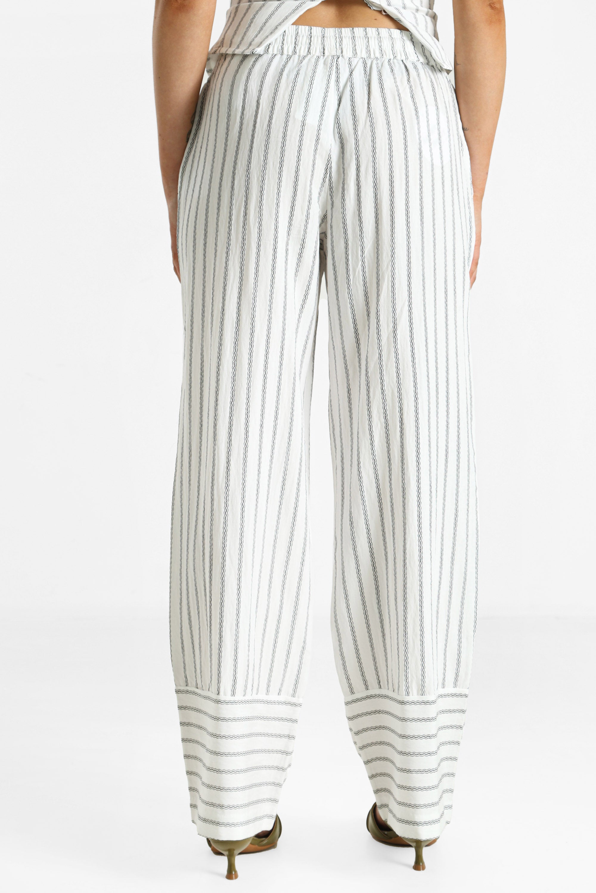 Stoffhose - Offwhite + Schwarz