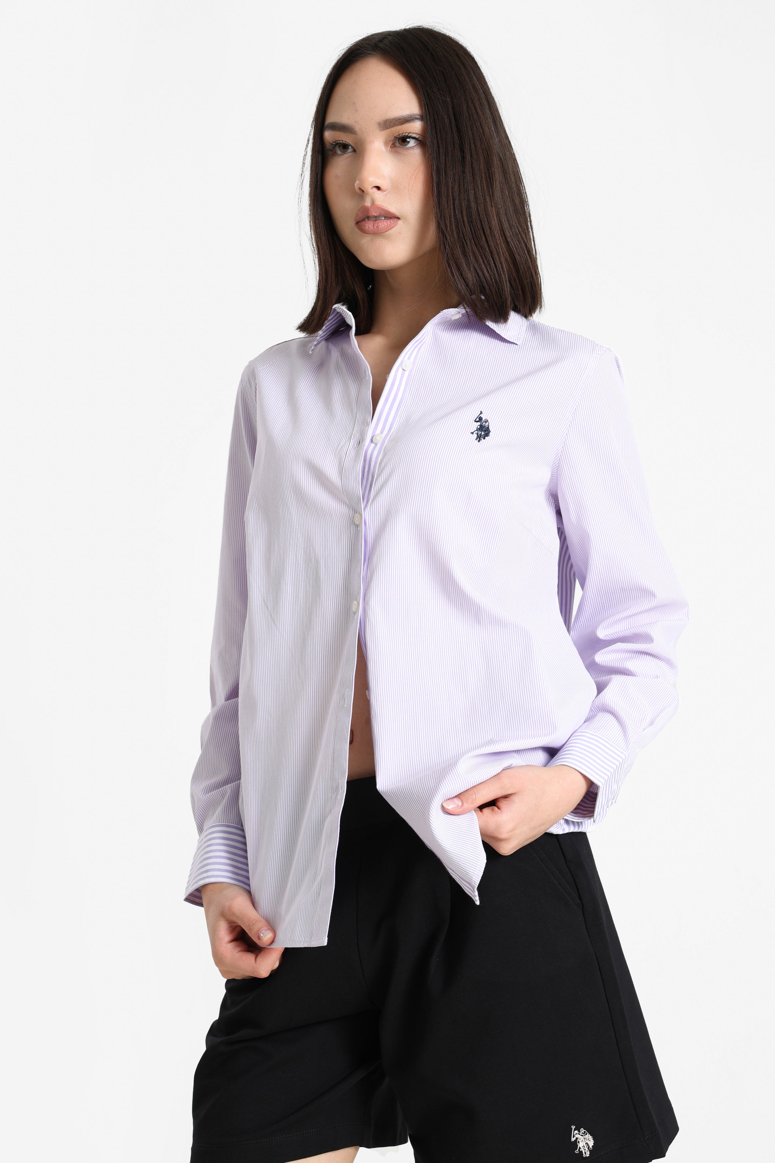 Lizy Hemd - Lilac + White