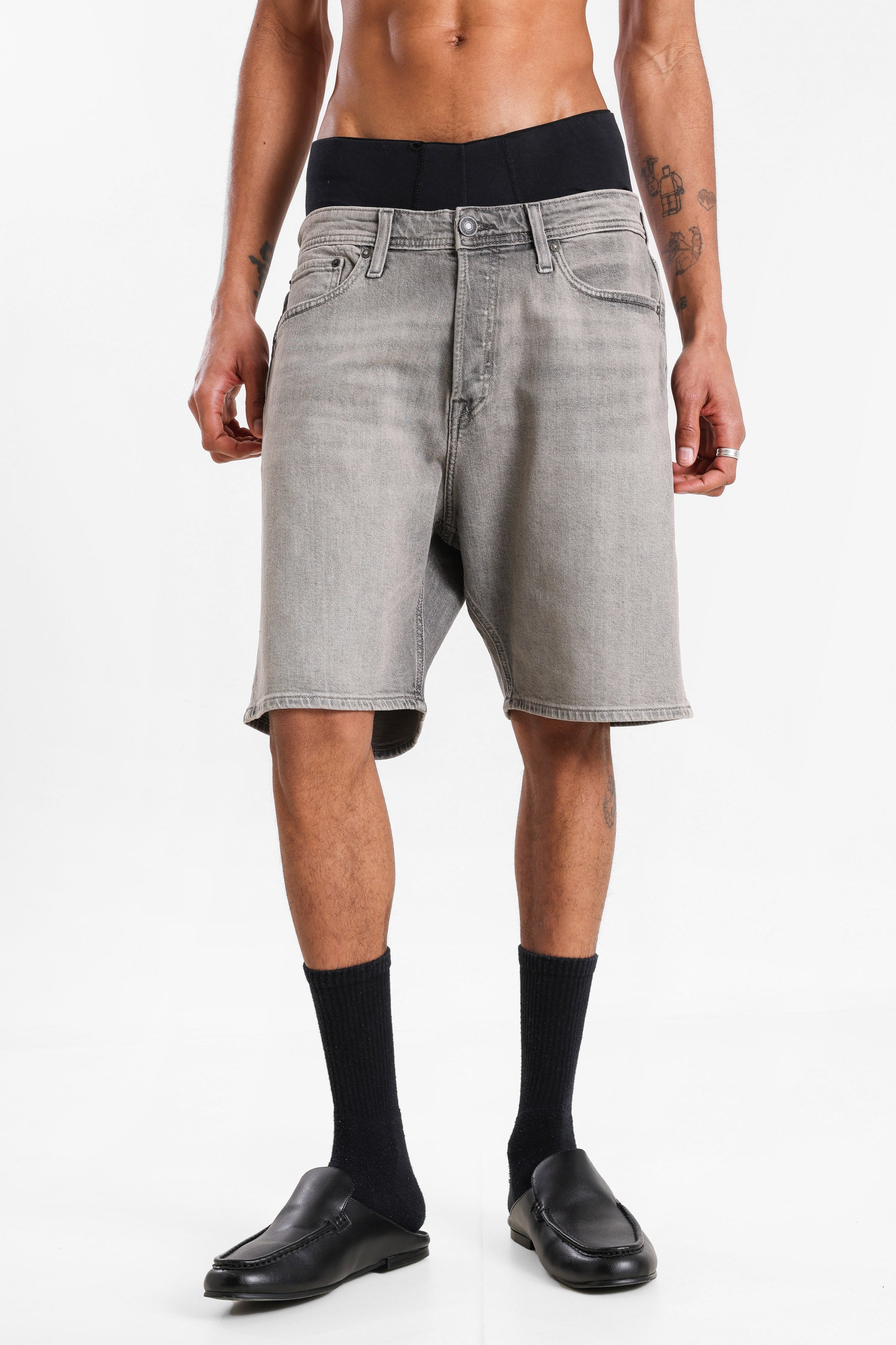 Toni Jeansshorts - Black Denim