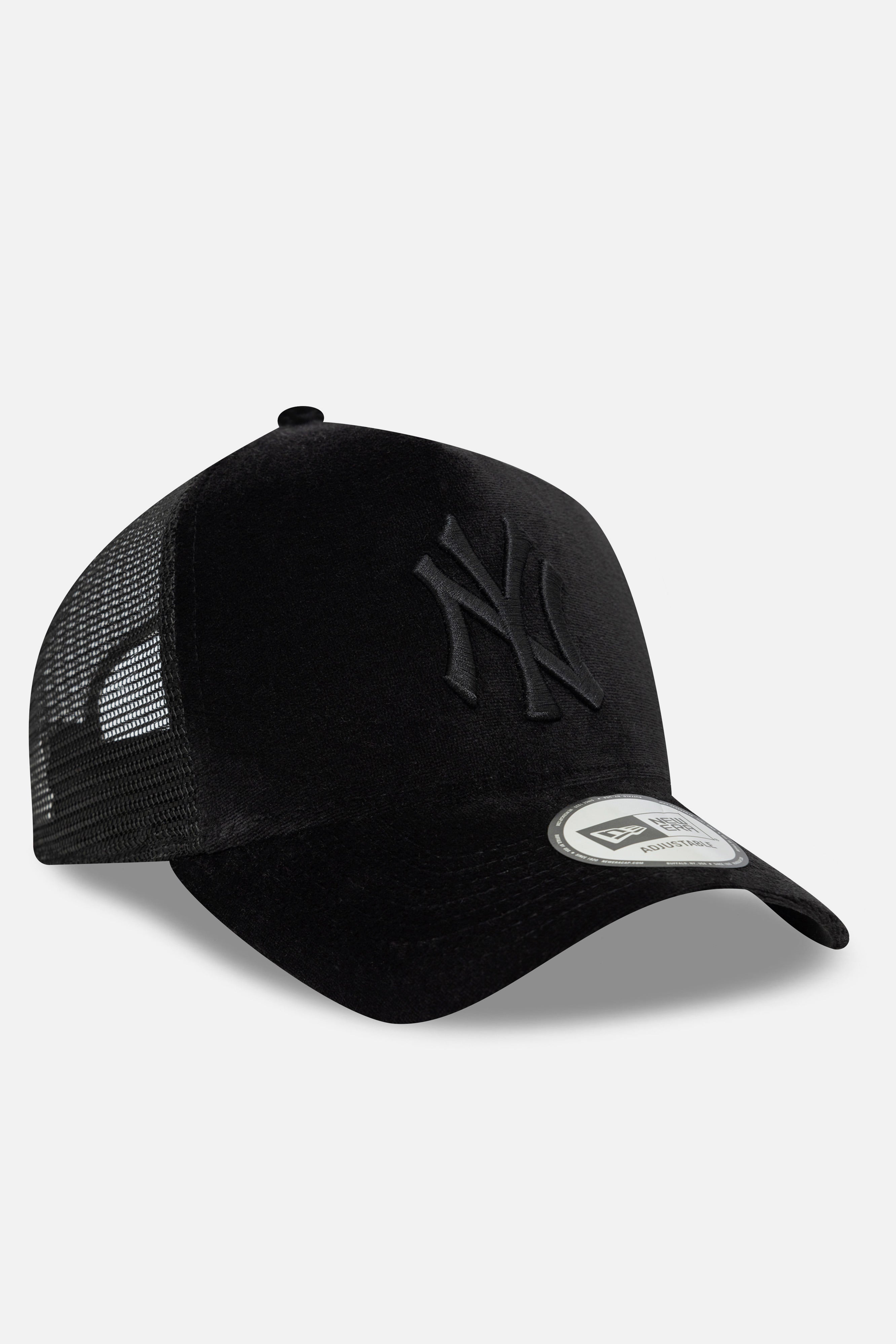 Casquette trucker en velours / snapback - Black