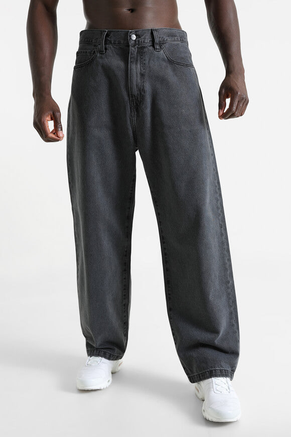 Landon Loose Tapered Fit Jeans - Black Heavy Stone Wash