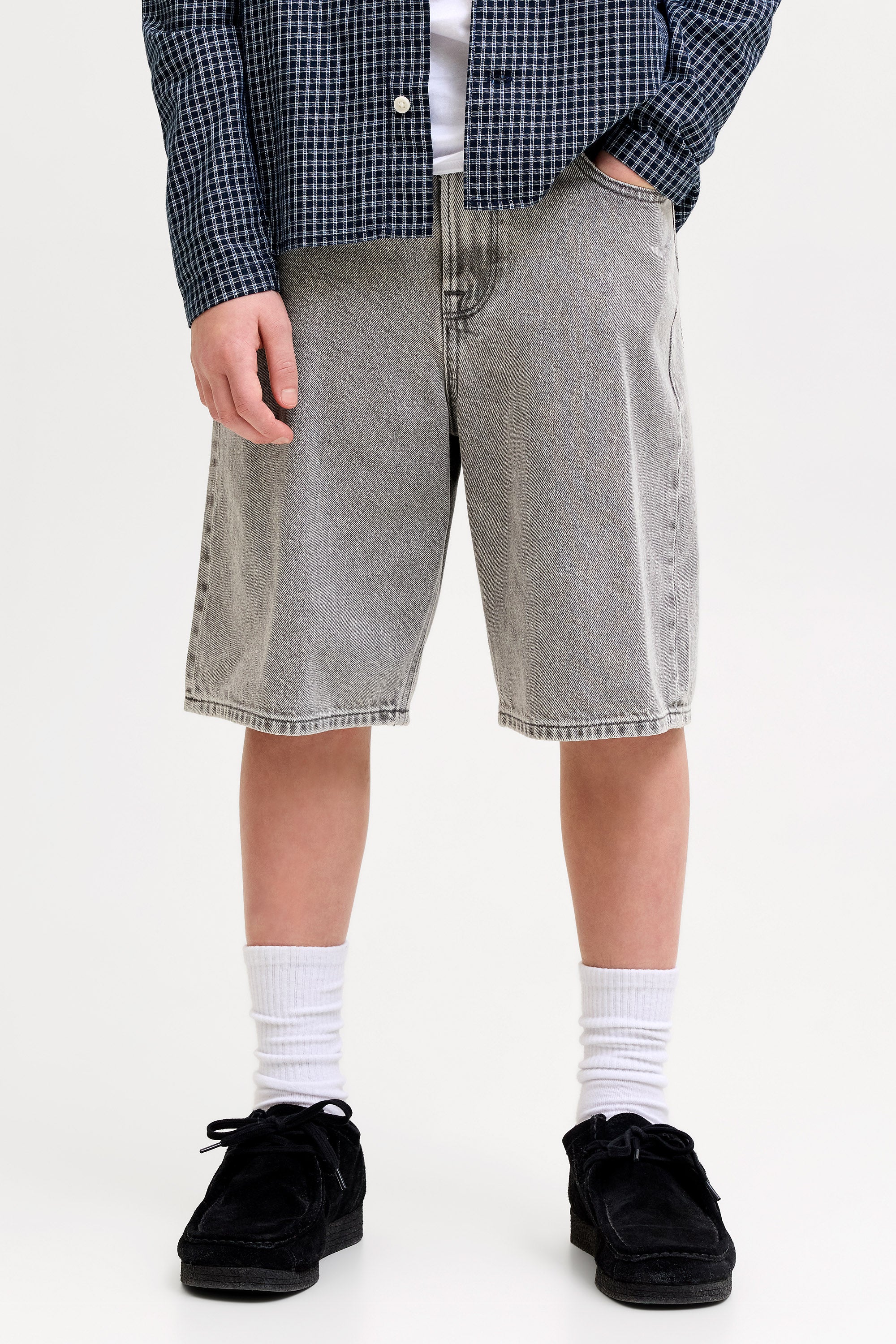 JJIALEX Baggy Fit Jeansshorts - Grey Denim