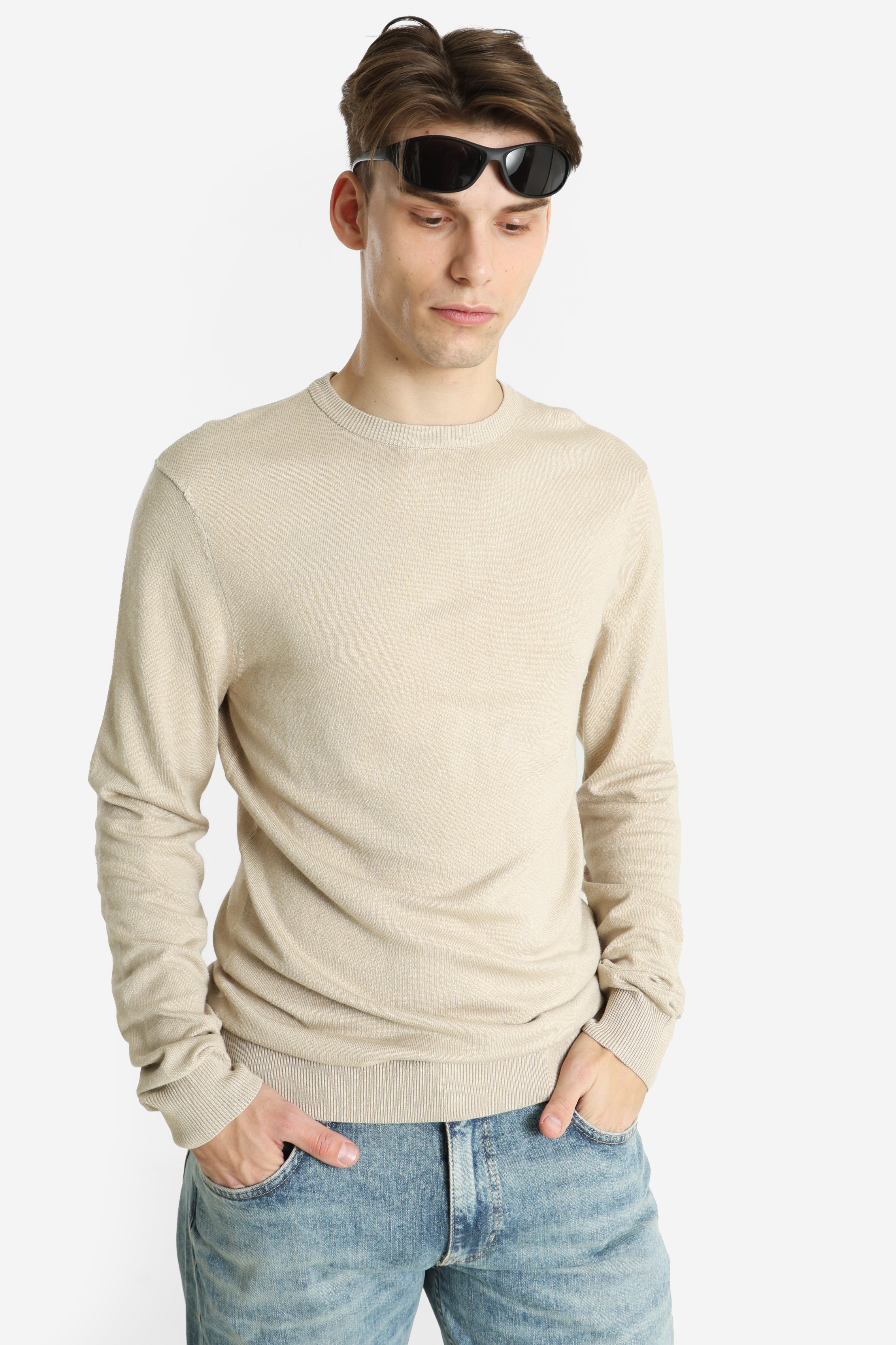 Pull en maille fine BHDAN - Plaza Taupe