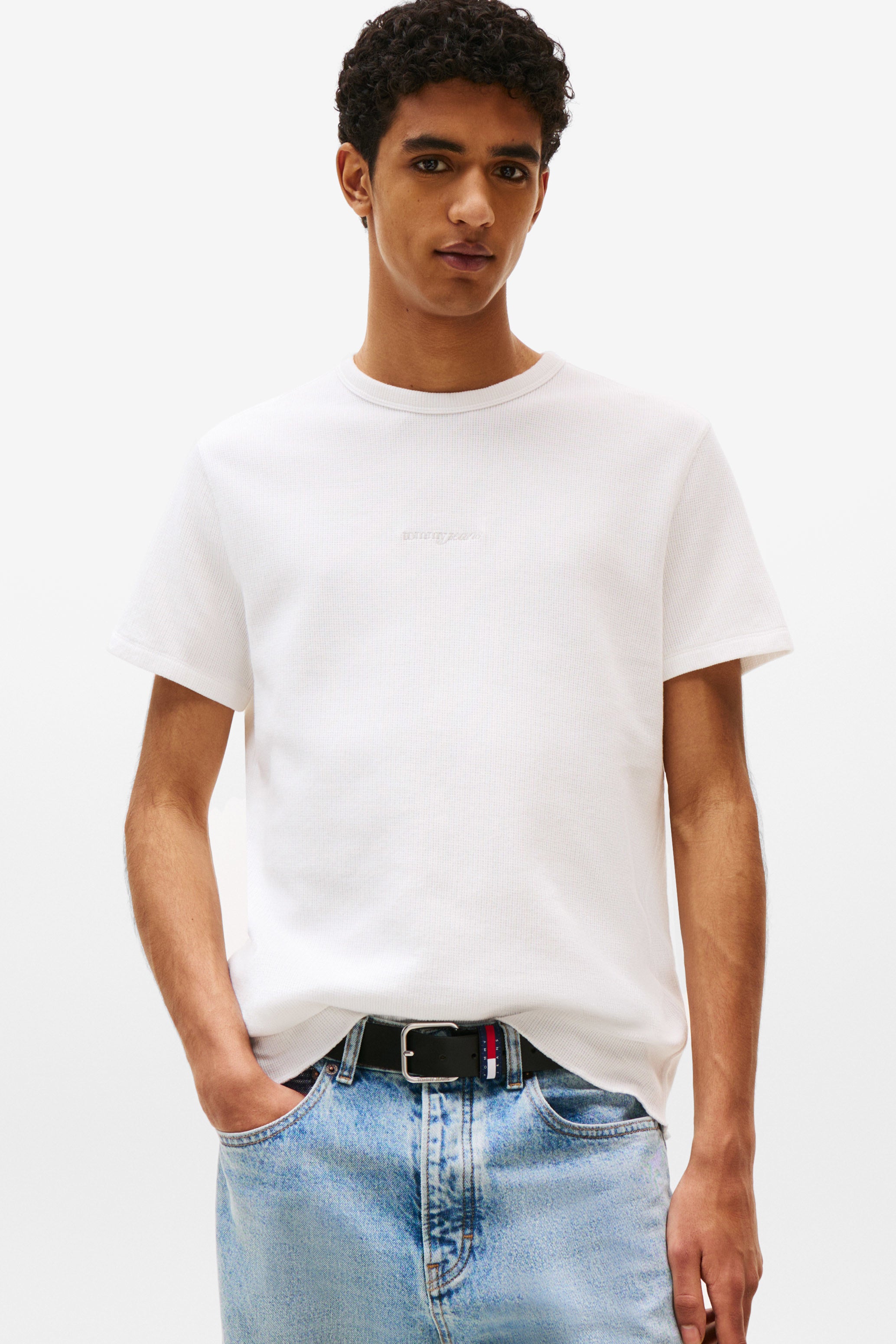 T-shirt in tessuto goffrato - Ecru