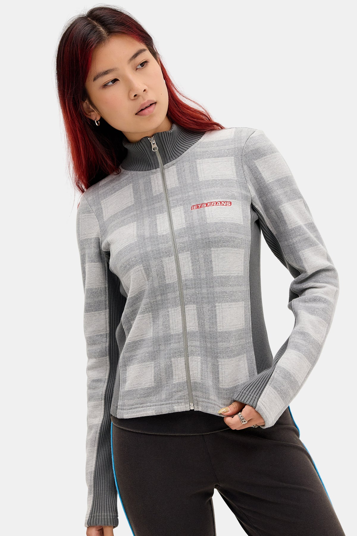 Felpa con zip - Grey Heather