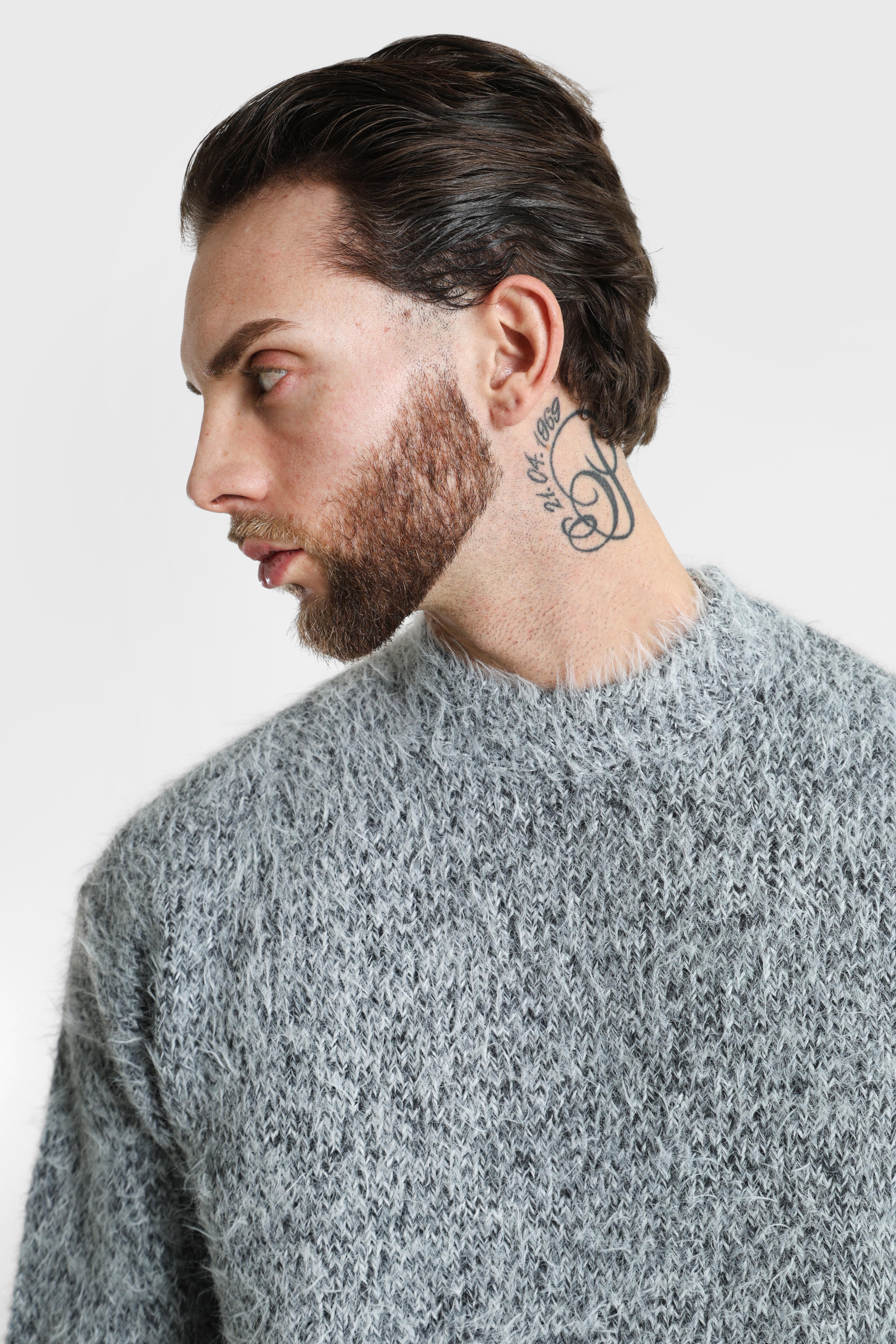 ONSNOAH fluffy knit jumper - Medium Grey Melange