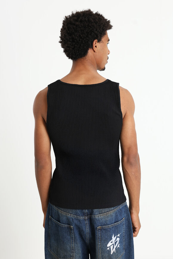 Structured tank top - black