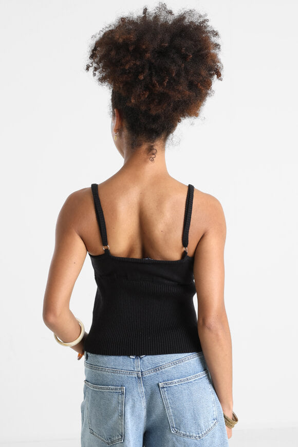 Crop top in maglia - nero