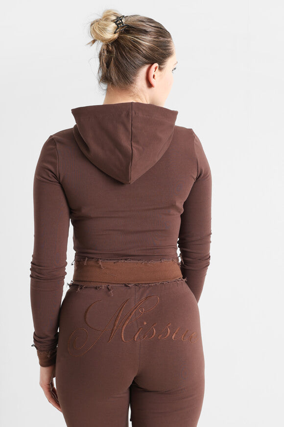 Giacca felpata con cappuccio - marrone