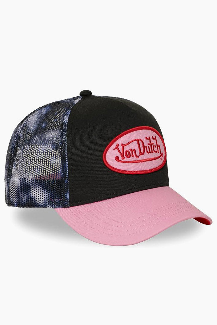 Trucker cap / snapback - Black + Light Pink + Blue