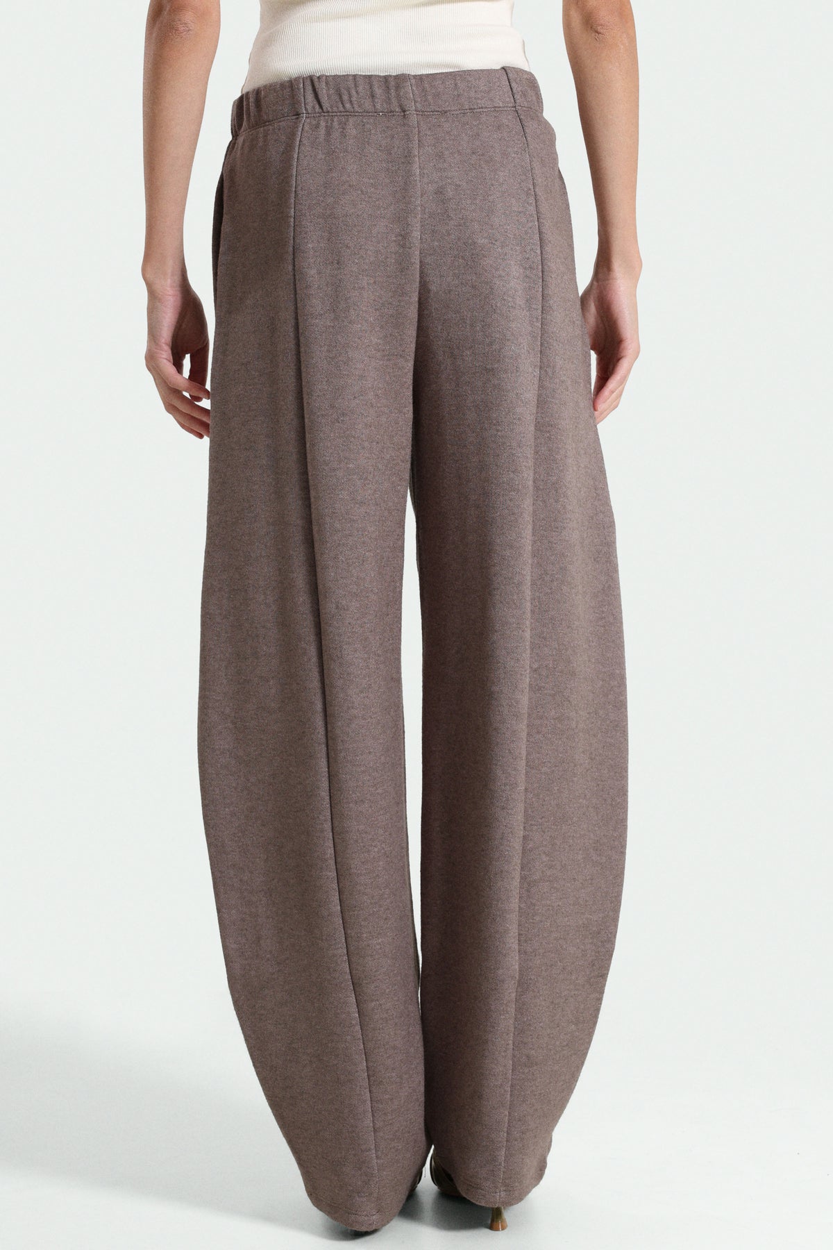 Barrel Fit Stoffhose - Taupe