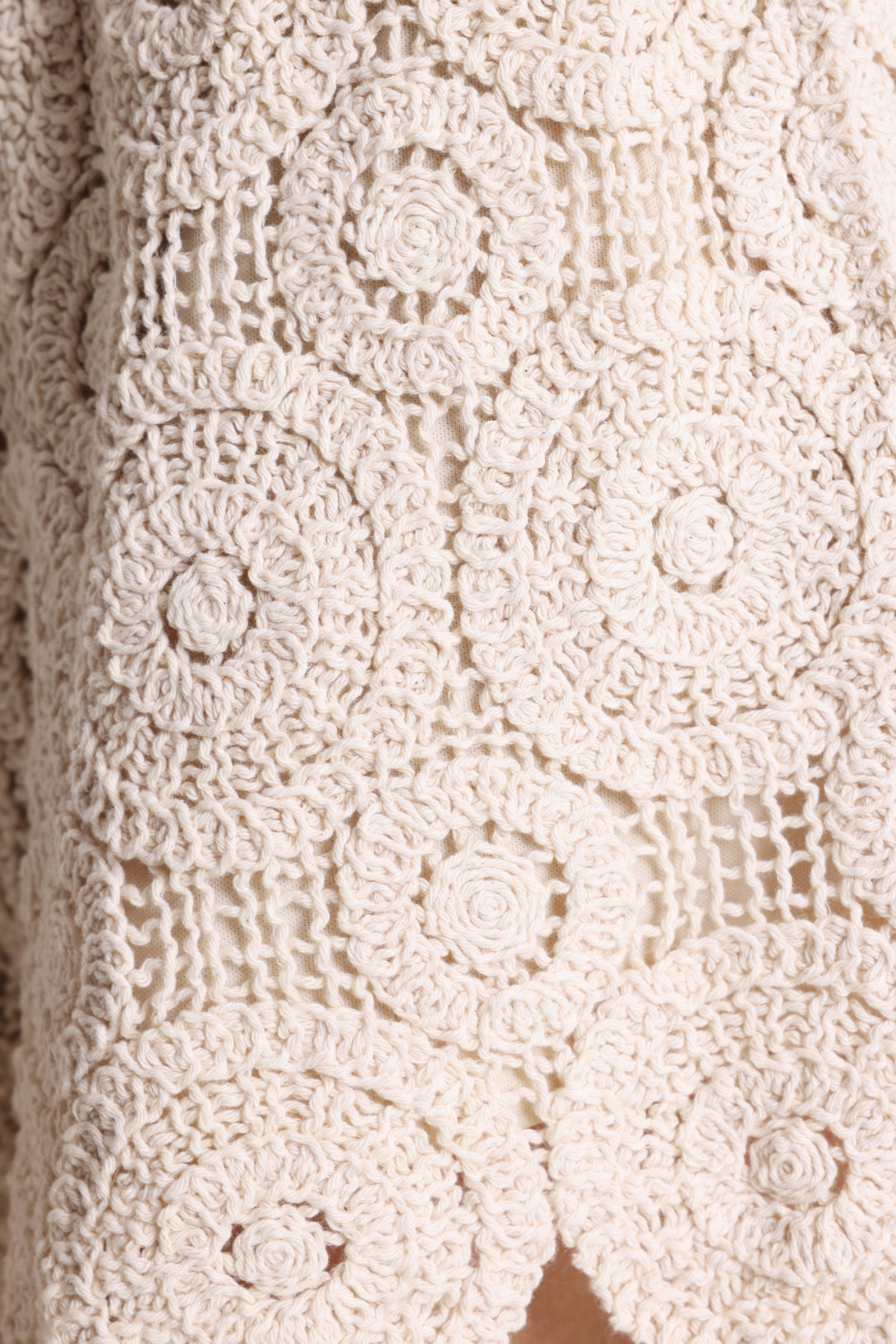 Top corto in crochet - Light Beige