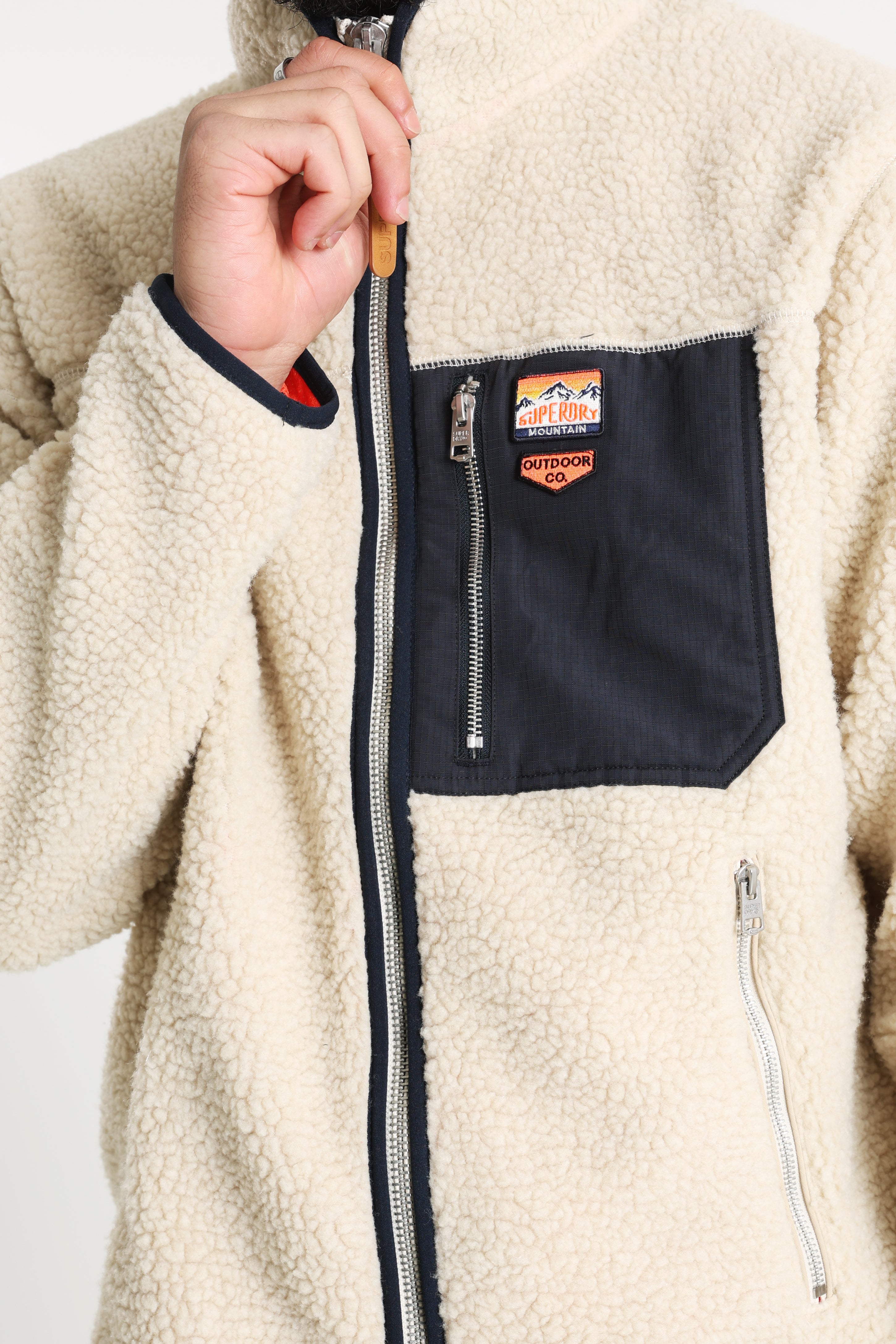 Vintage Retro Teddy Jacke - Oatmeal Beige