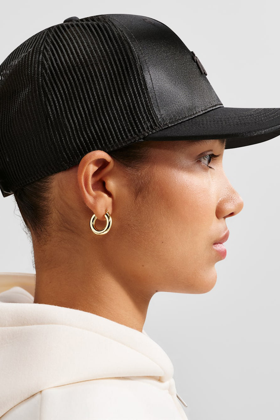 Satin Trucker Cap / Snapback - Black