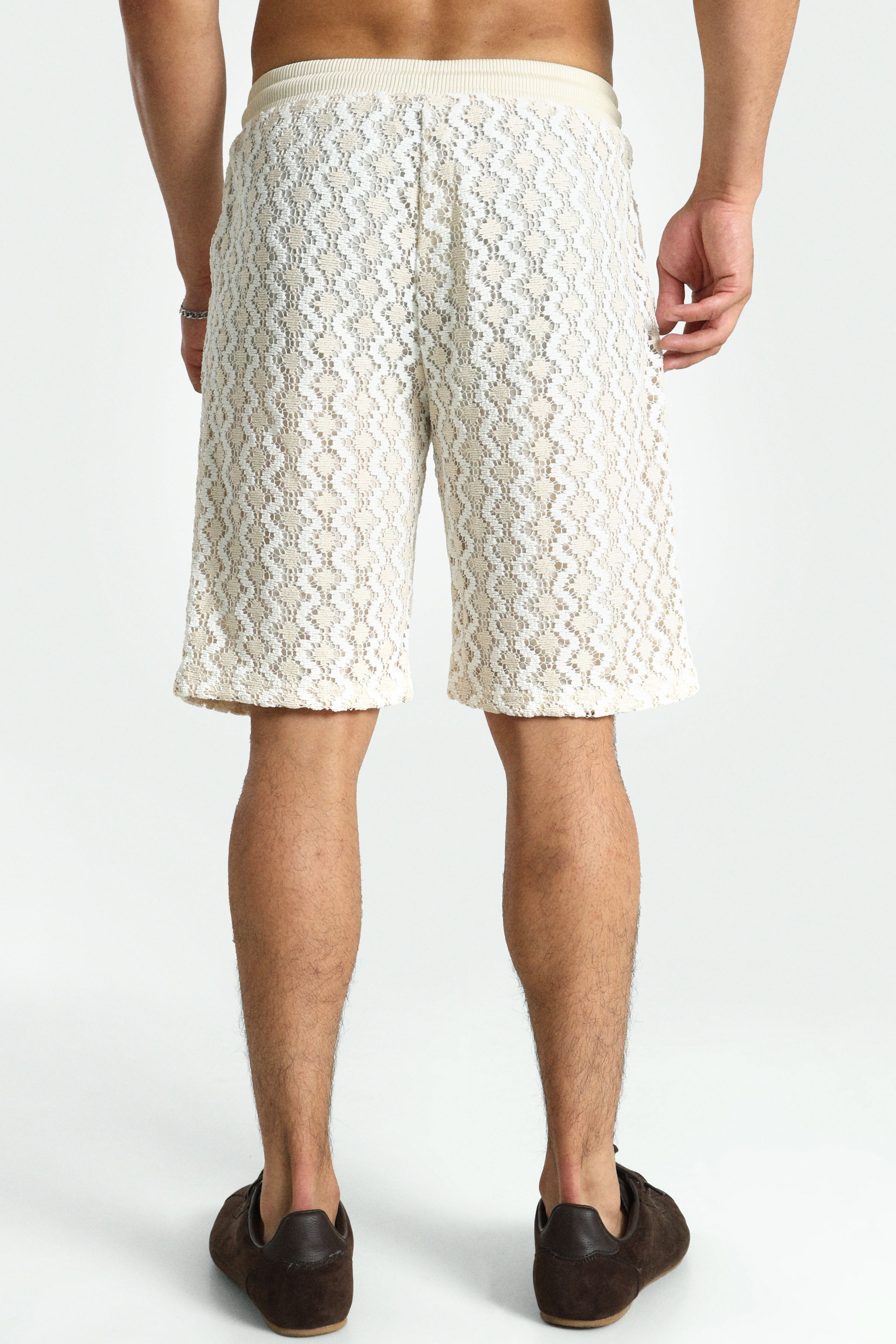 Strukturierte Stoffshorts  - White + Offwhite