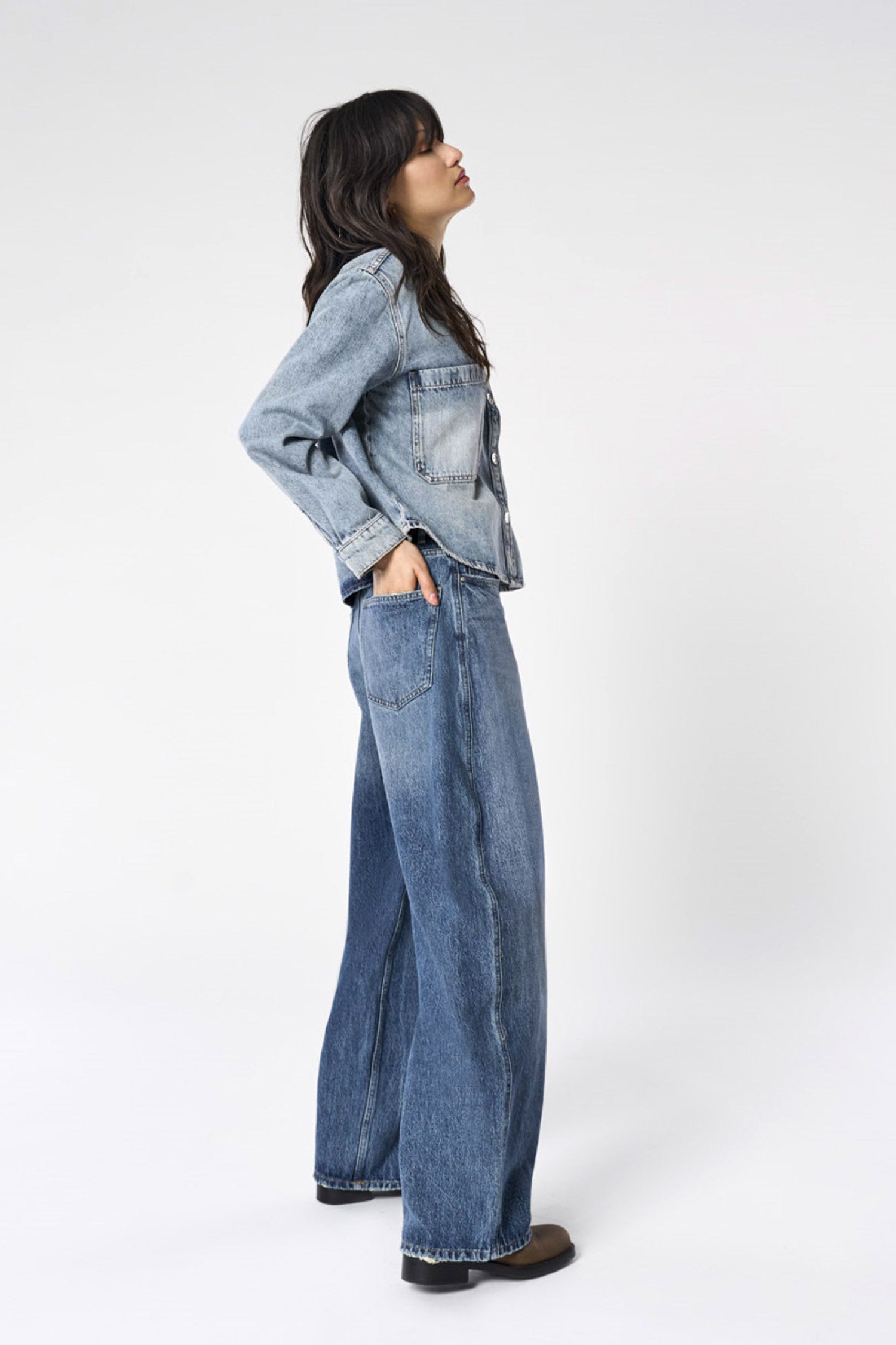ONLTAYLOR Barrel Fit Jeans L32 - Dark Blue Denim