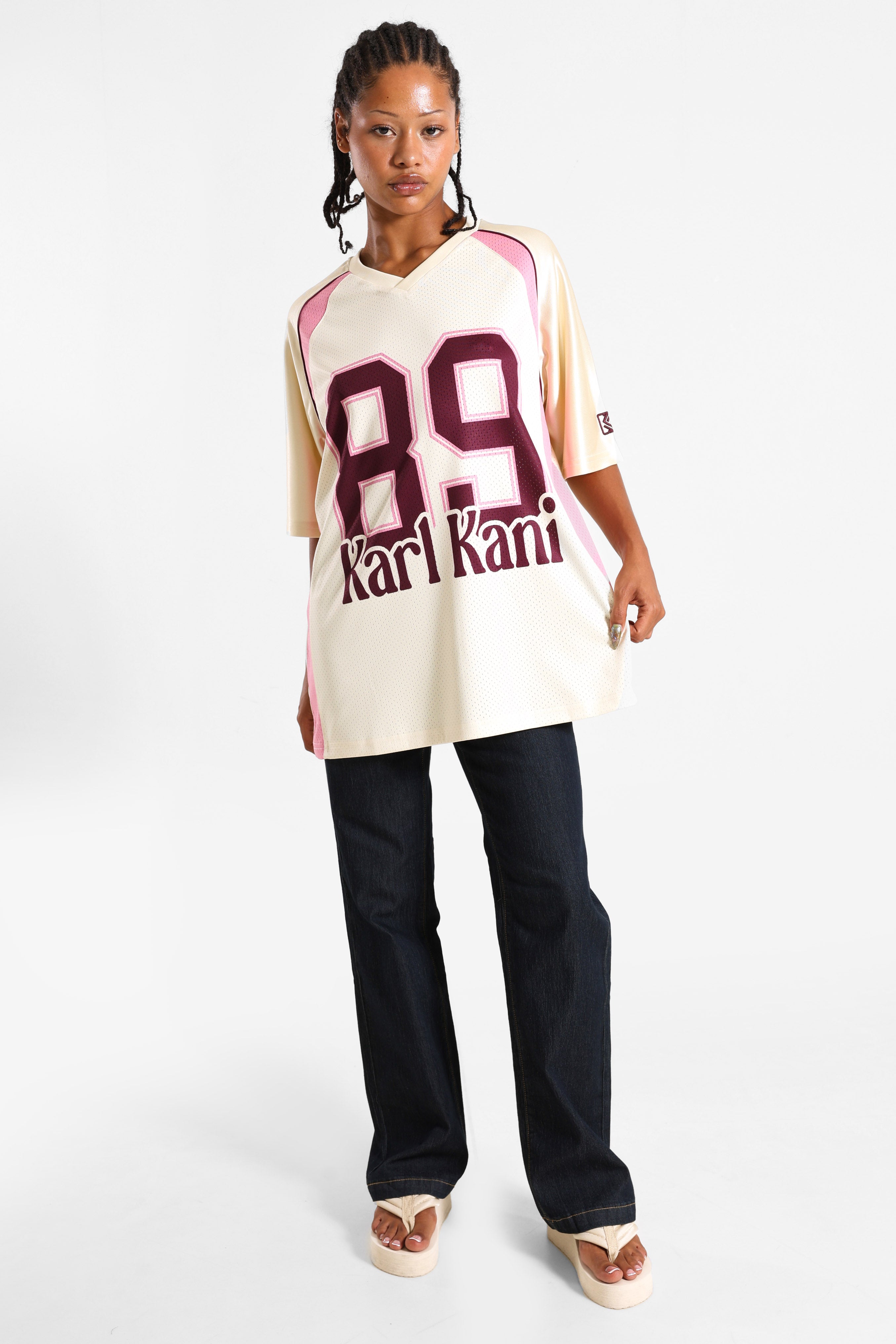 Oversize Mesh T-Shirt - Vanilla + Berry + Pink