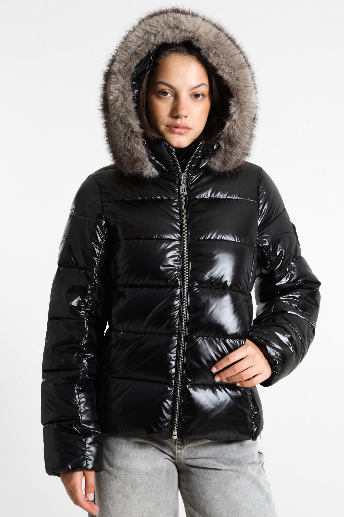Pufferjacke in Glanz-Optik