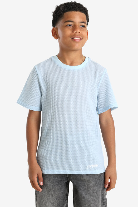 Strukturiertes T-Shirt - Hellblau