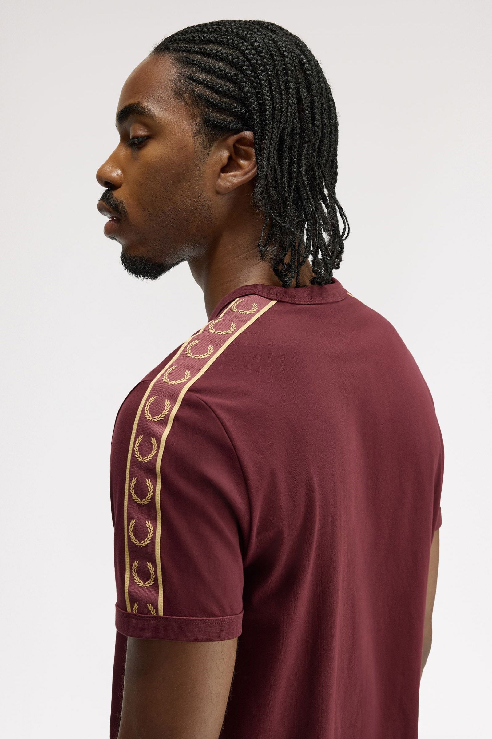Contrast Tape Ringer T-Shirt - Oxblood