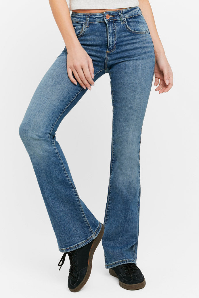 Jeans flare push-up - Medium Indigo Wash