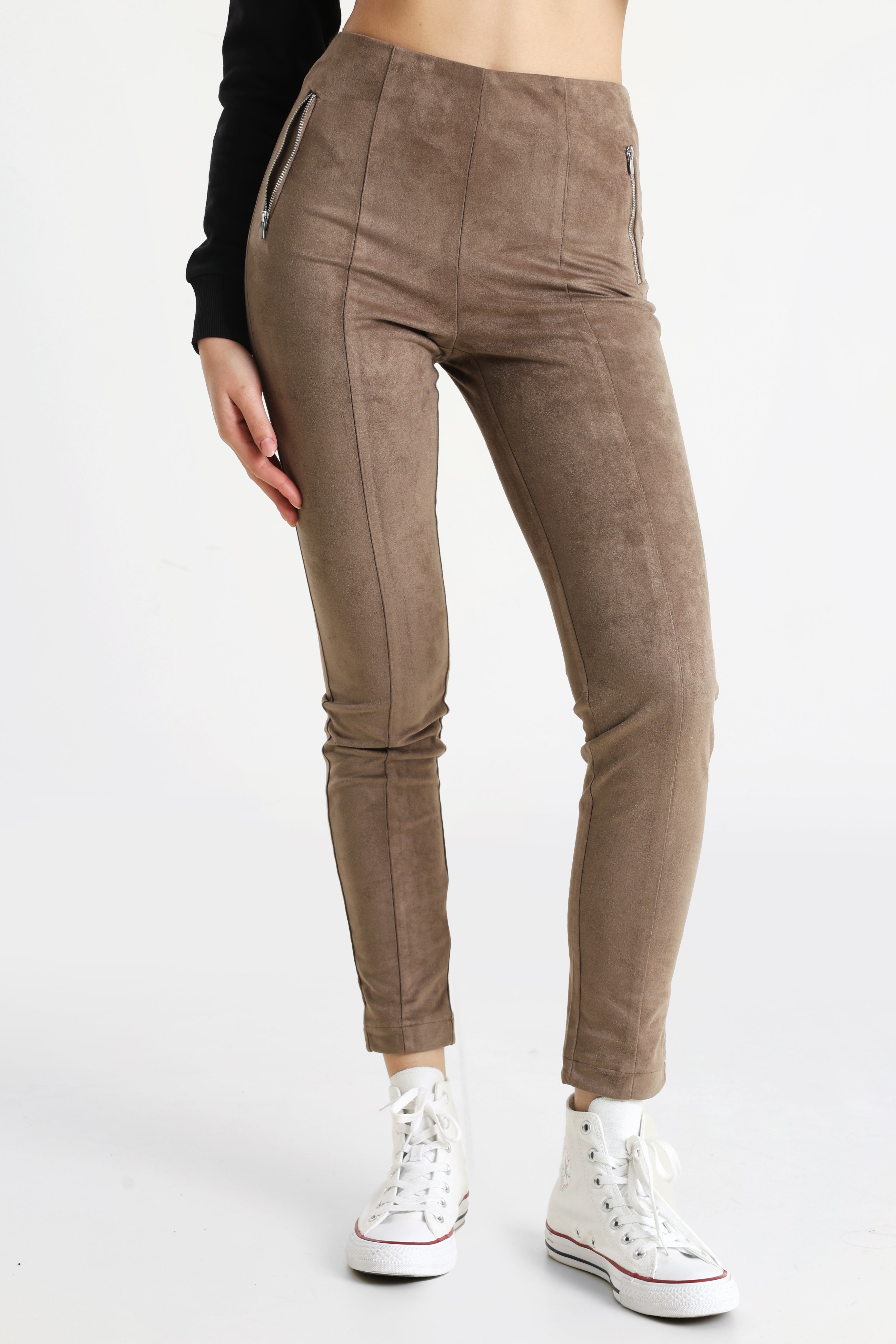 ONLANGALI faux suede leggings - Walnut