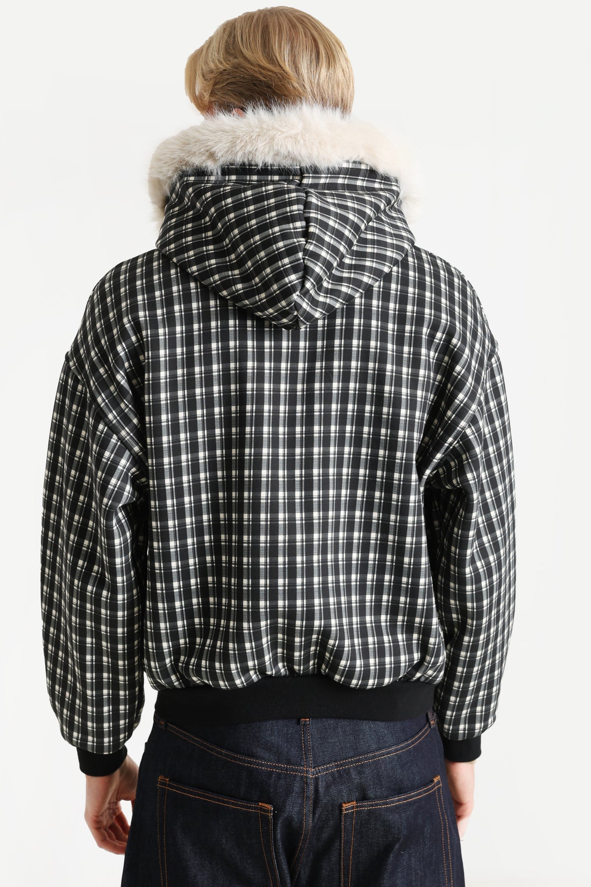 Veste bomber légère - Noir + Ecru