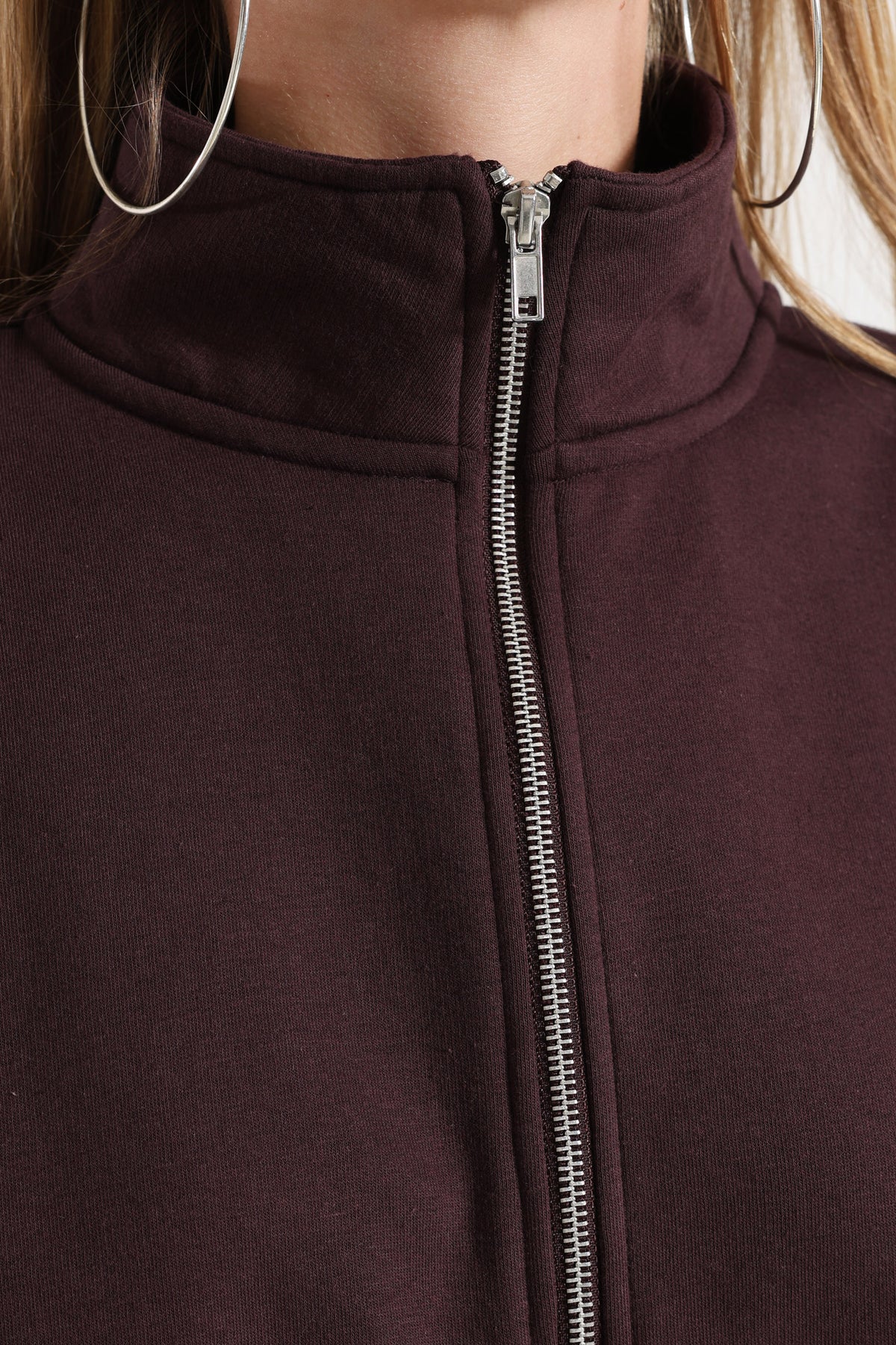 Sweatjacke - Dunkelbraun