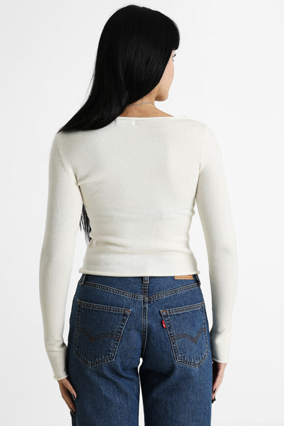 Crop Strickpullover - Offwhite