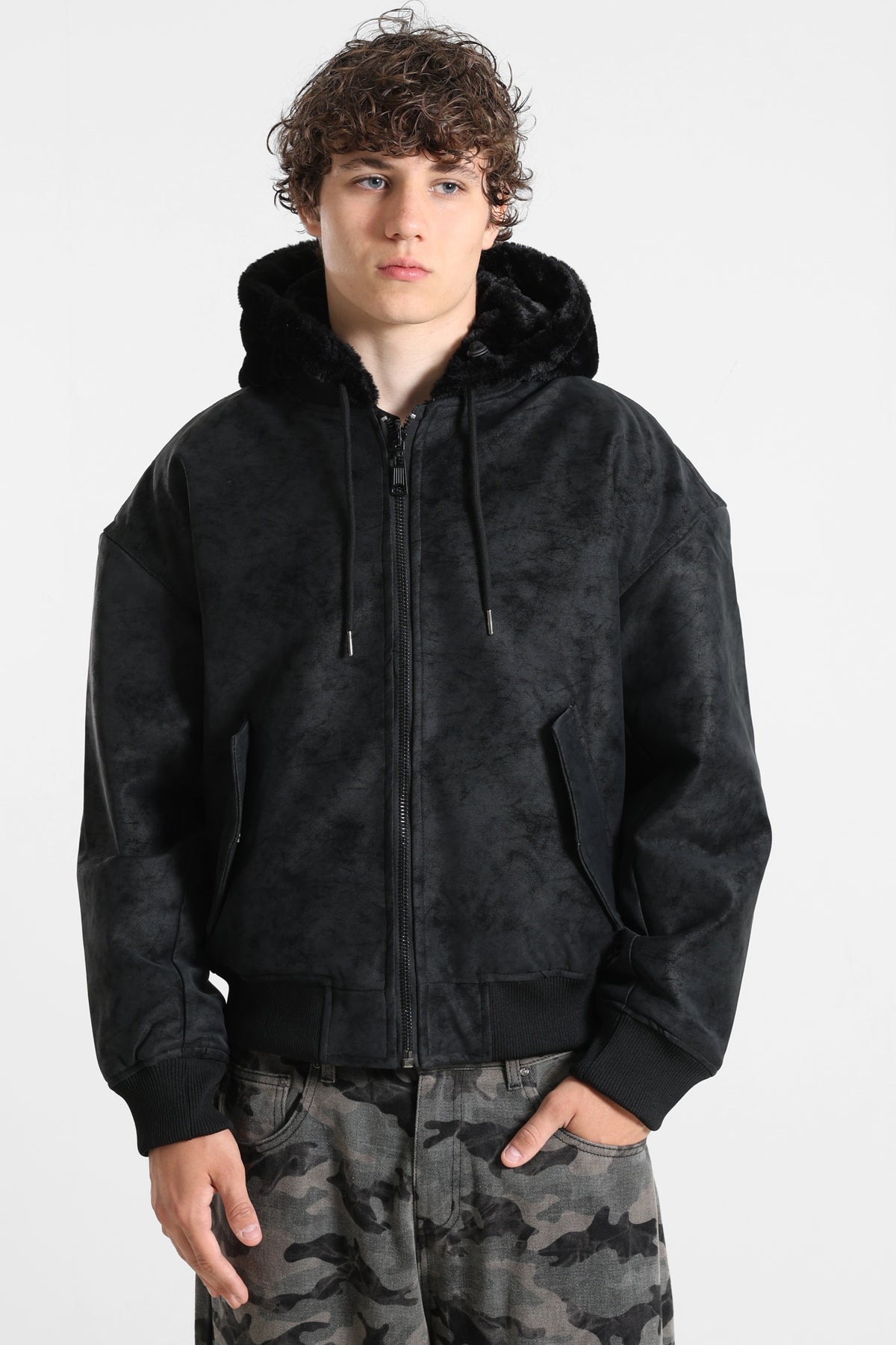 Wende-Bomberjacke - Black