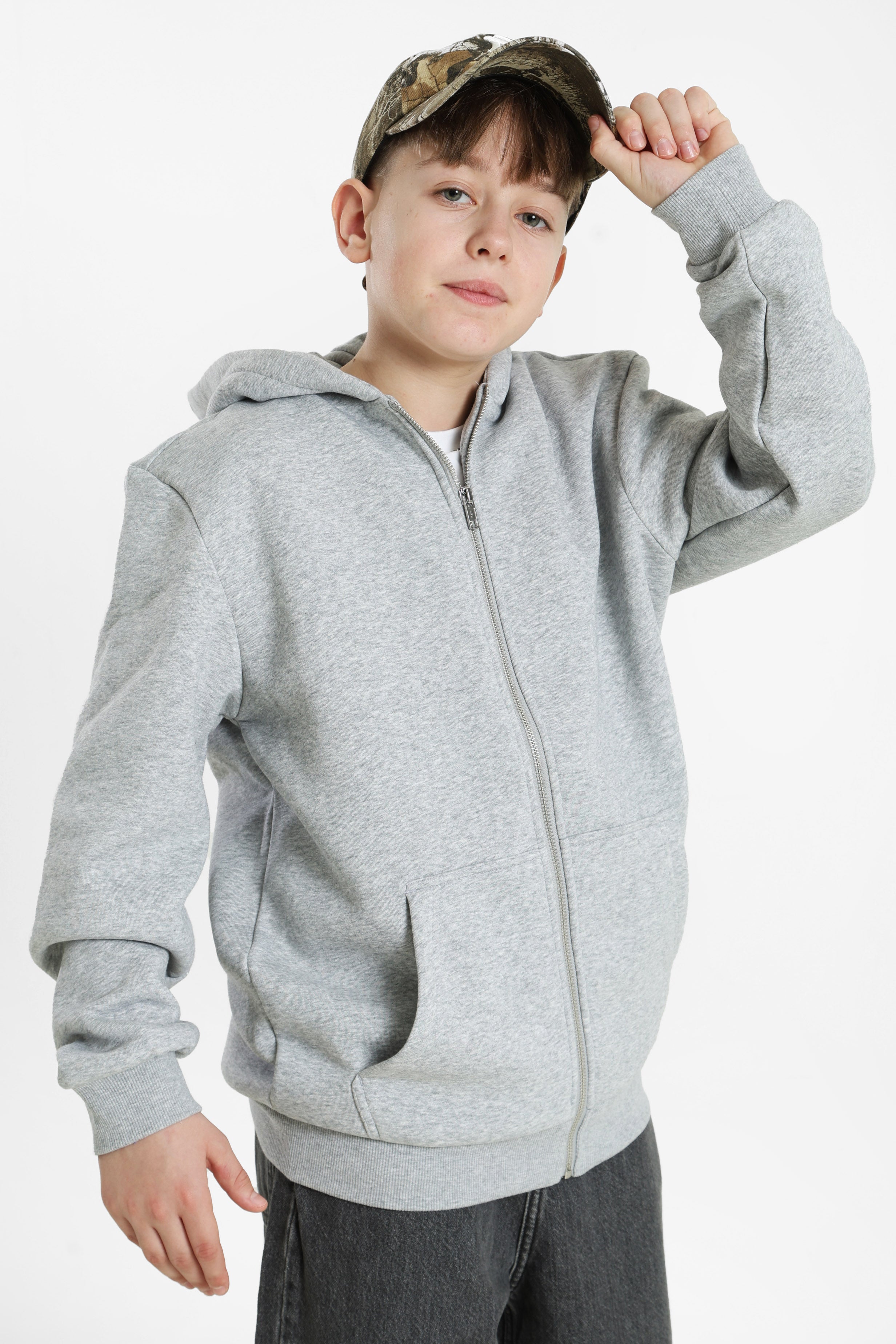 Kapuzensweatjacke - Grey Heather