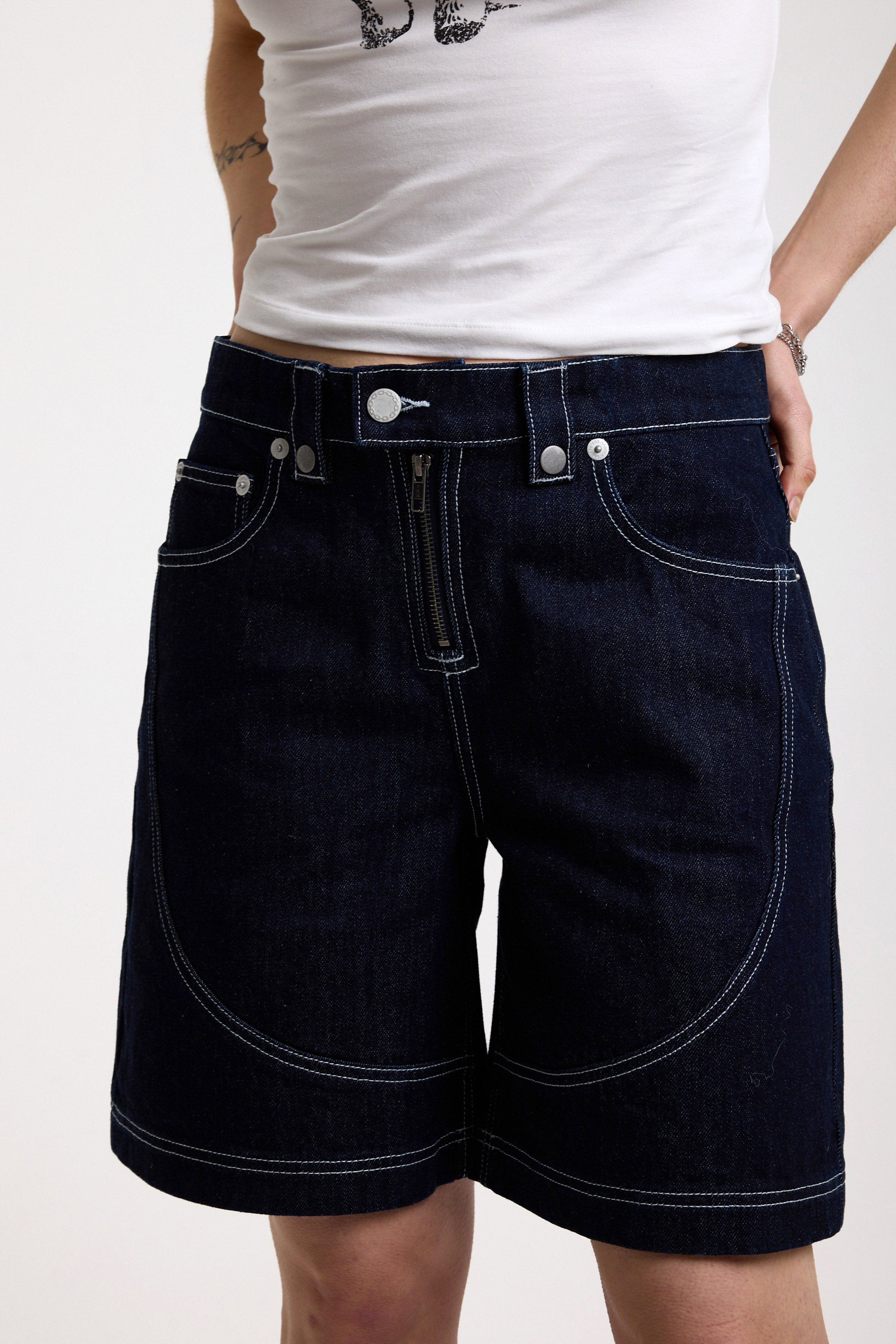 Kid Jeans Bermudashorts - Dark Indigo Wash