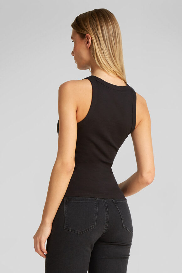 Débardeur côtelé Varsity - Noir