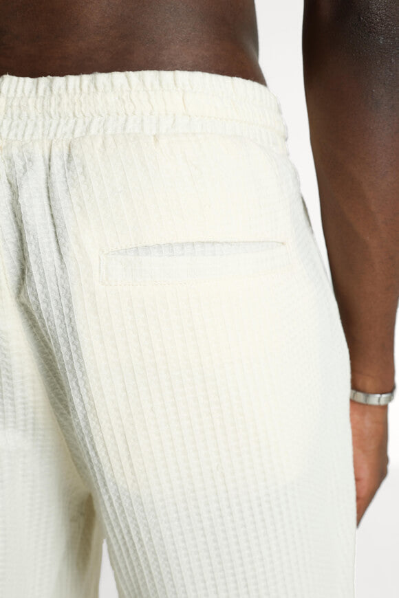 Waffle fabric shorts - Antique White