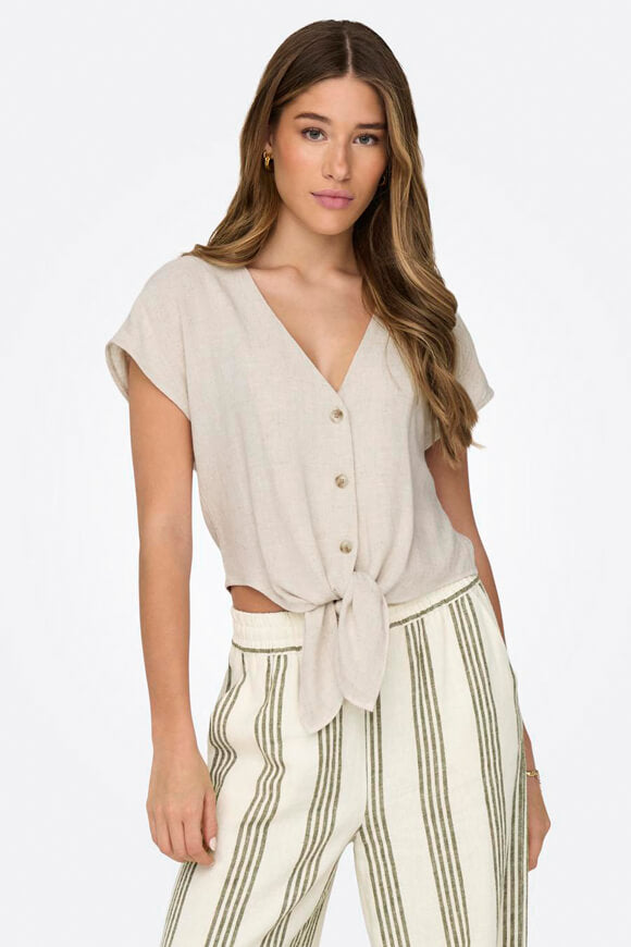 Siesta linen blouse - Moonbeam