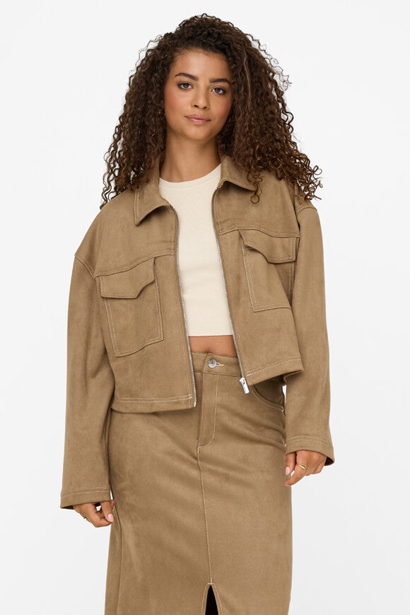 ONLSTINA Veste en daim synthétique - Cocoa Cream