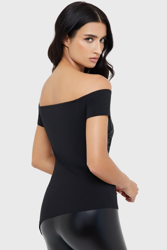 Off Shoulder Shirt - Black