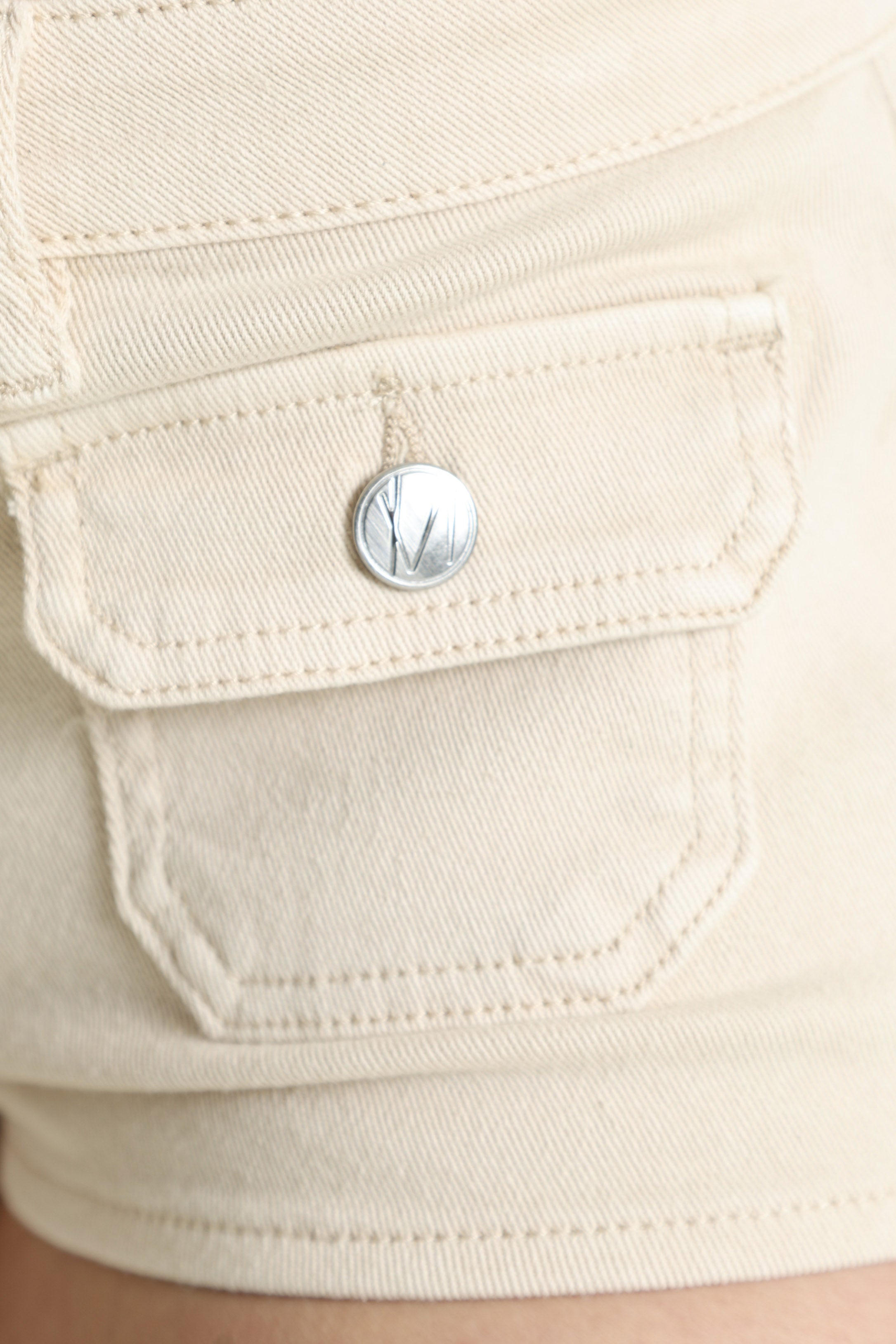 Jeansshorts - Beige